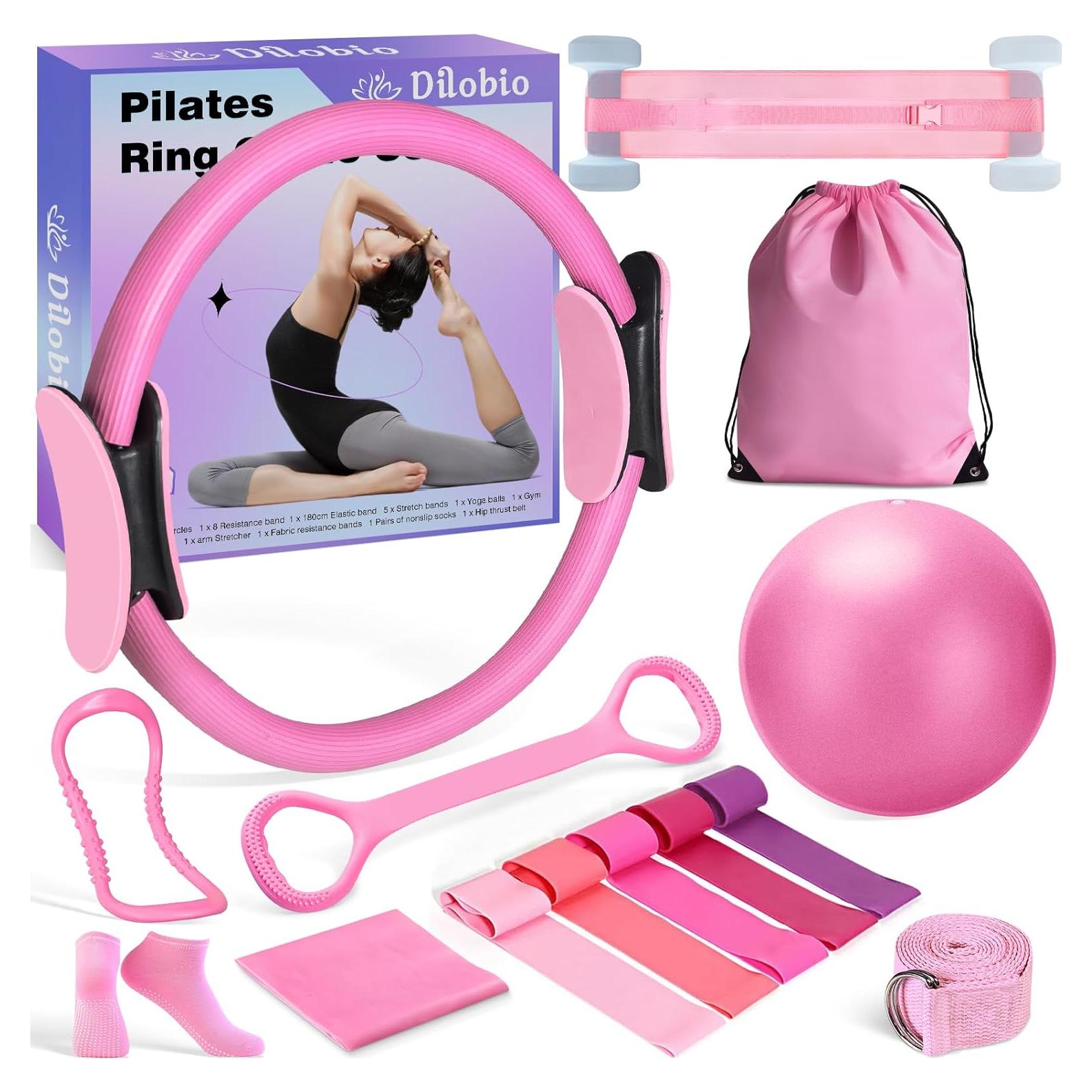 Kit de Pilates Dilobio 14 Piezas para Mujeres - Rosa
