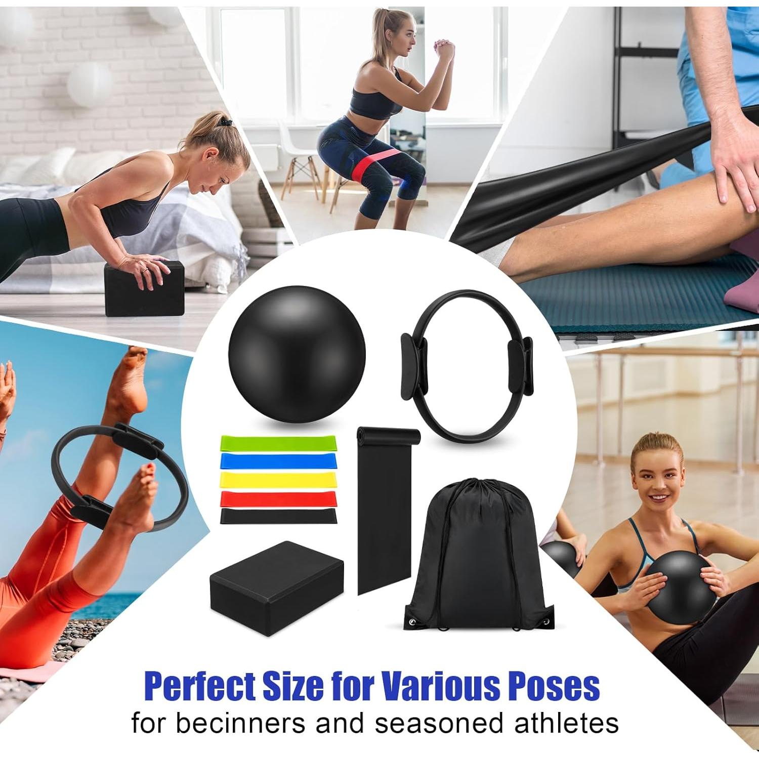 Juego de Pilates Silipull MIU2331 - 6 Piezas con Anillo y Pelota