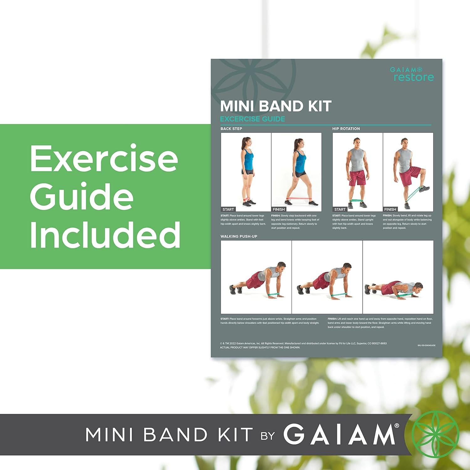 Kit de Mini Bandas de Resistencia Gaiam Restore - 3 Niveles