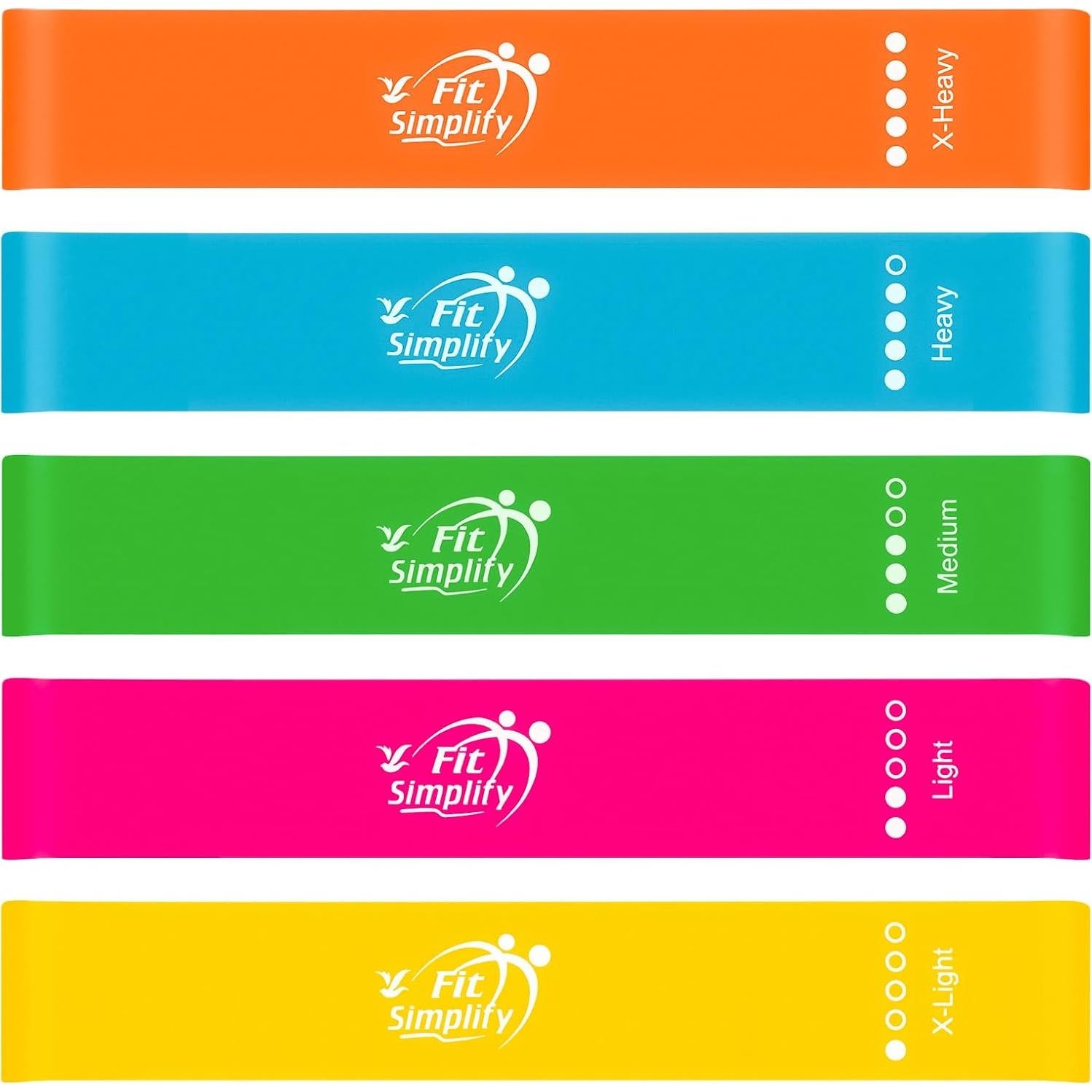 Bandas de Ejercicio de Resistencia Fit Simplify 5 Piezas 25.4 cm