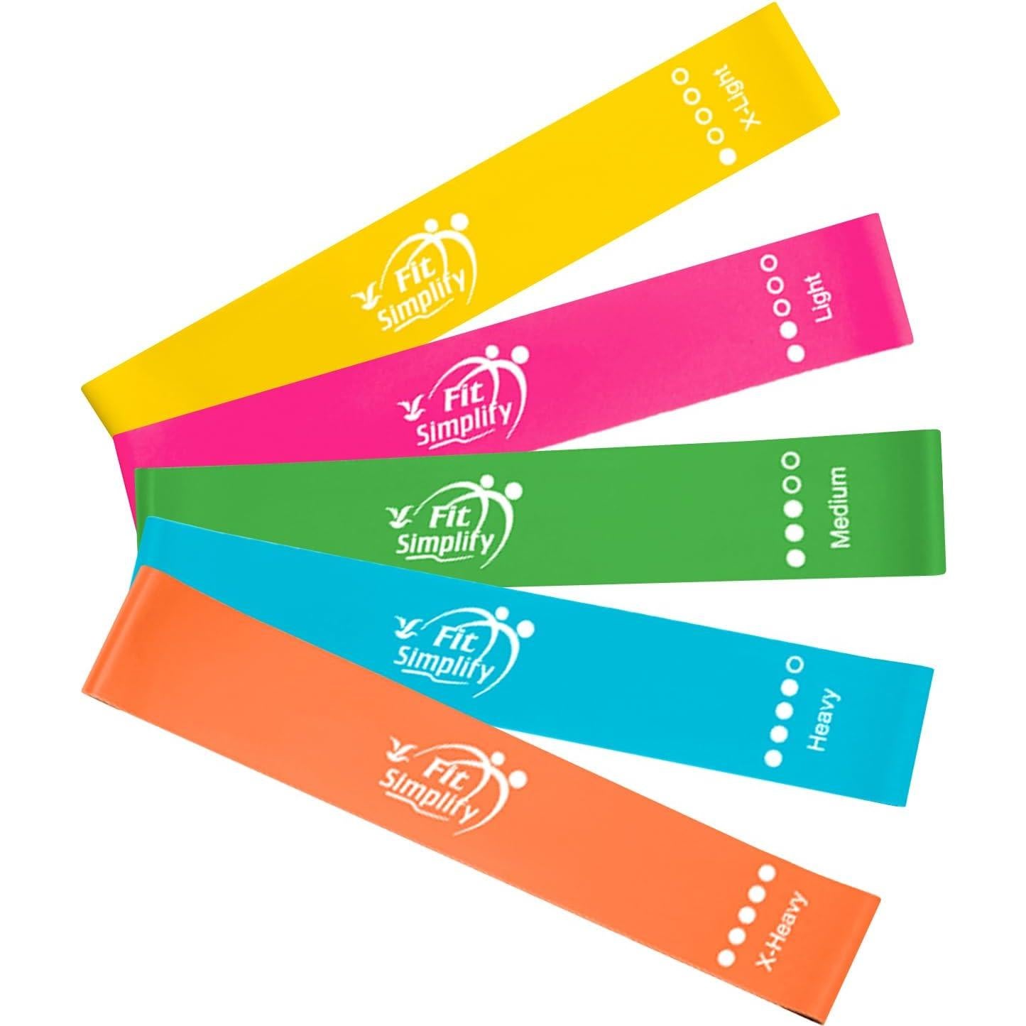 Bandas de Ejercicio de Resistencia Fit Simplify 5 Piezas 25.4 cm