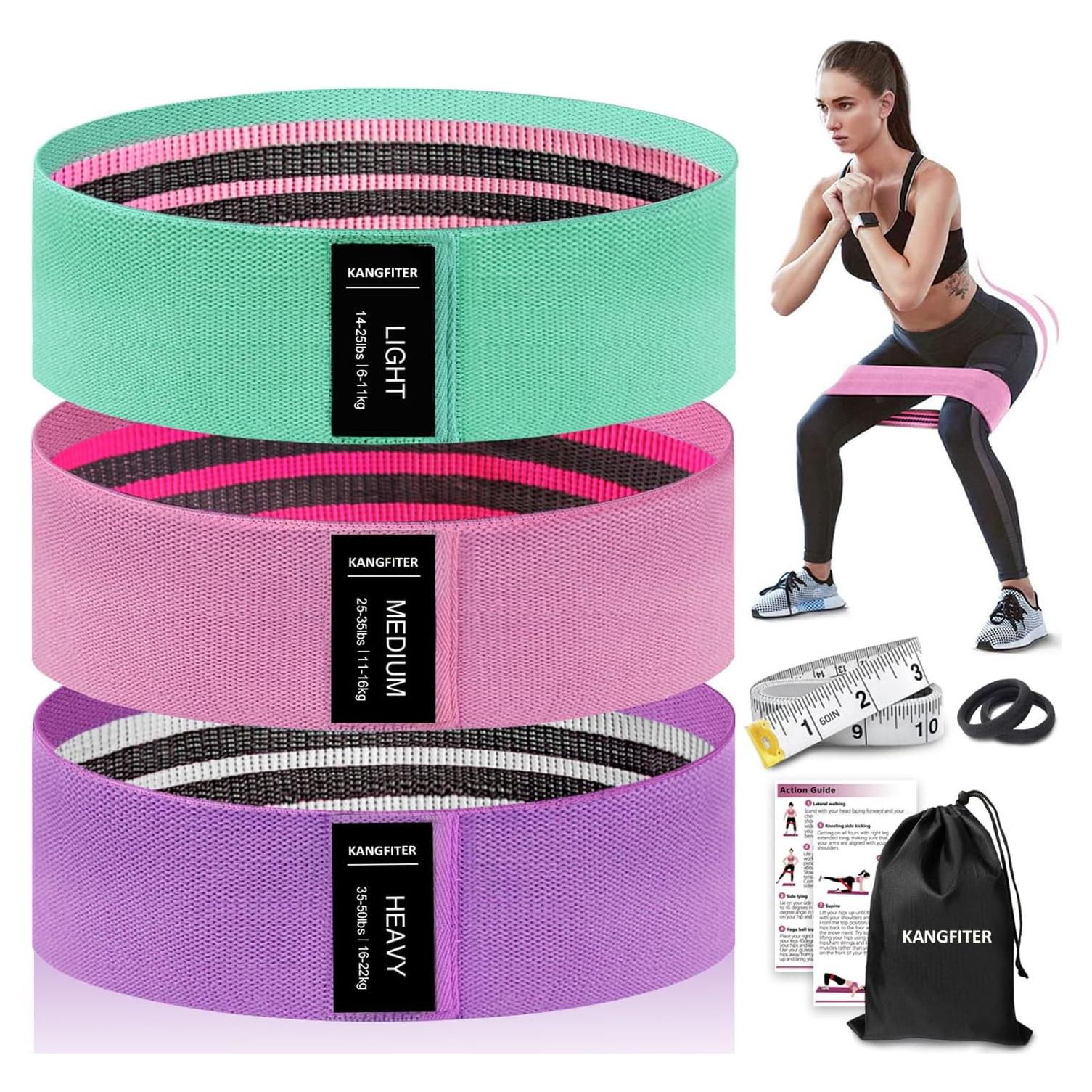 Bandas de Resistencia KANGFITER Antideslizantes 3 PCS para Ejercicio