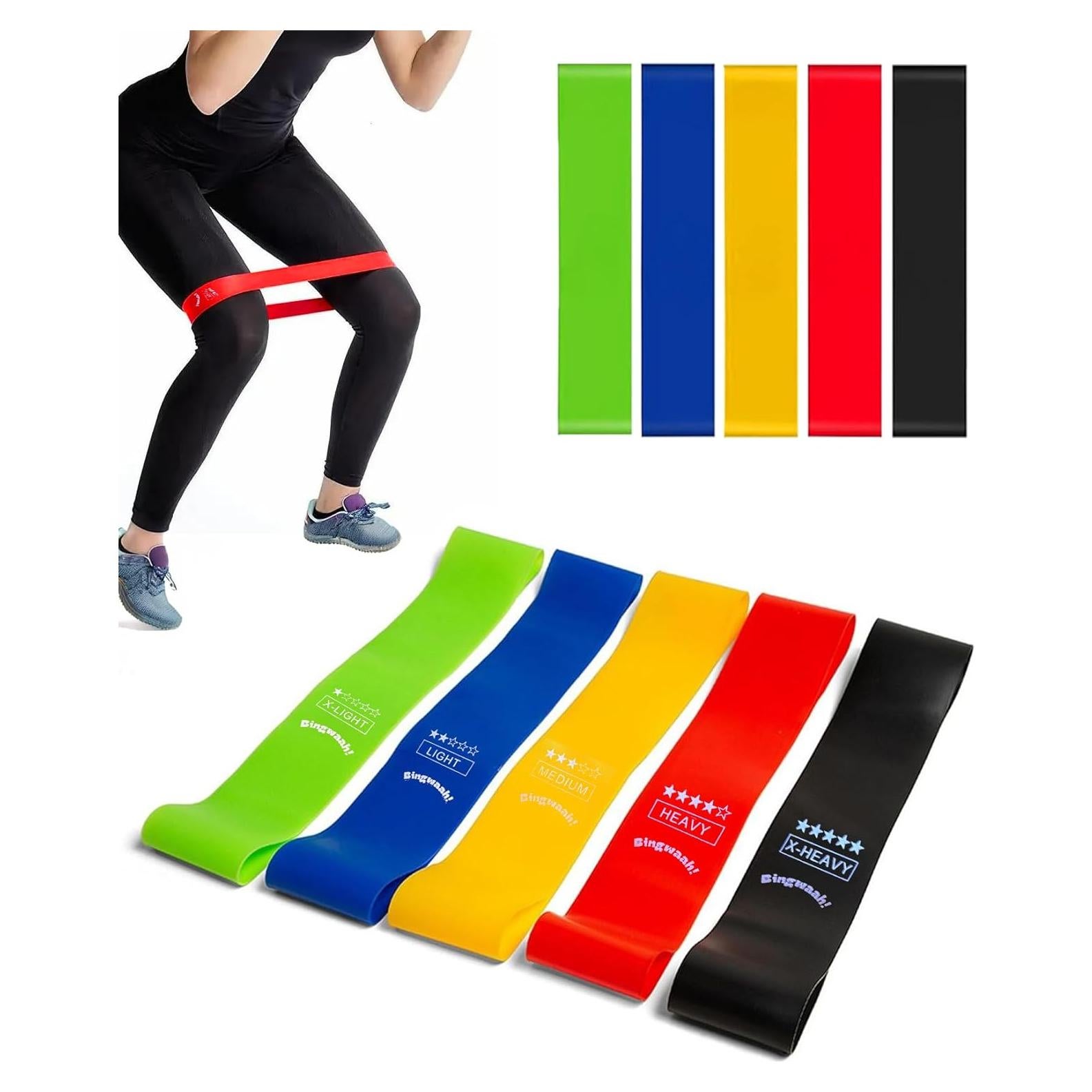 Set de 5 Mini Bandas de Resistencia Bingwaah - Entrenamiento y Rehabilitación