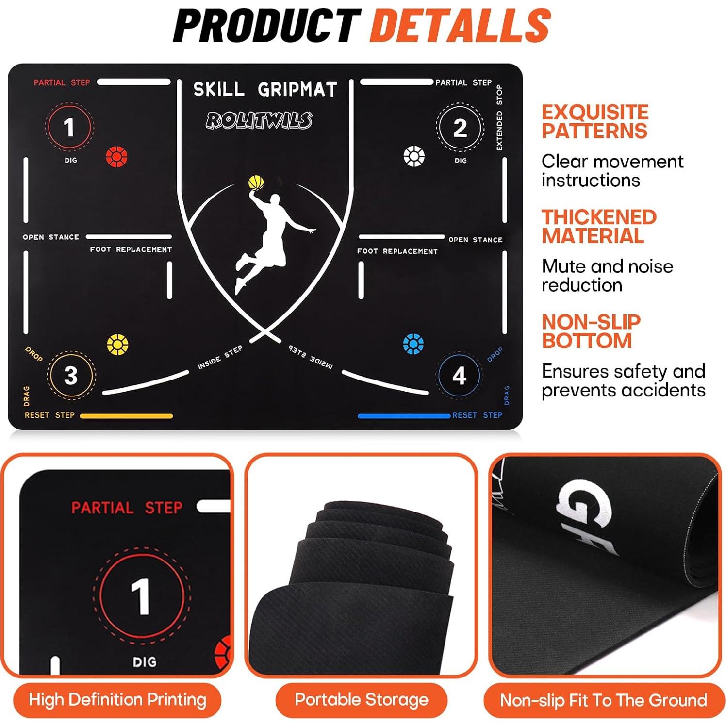 Alfombra de Entrenamiento Rolitwils para Baloncesto 118.5x90.5cm