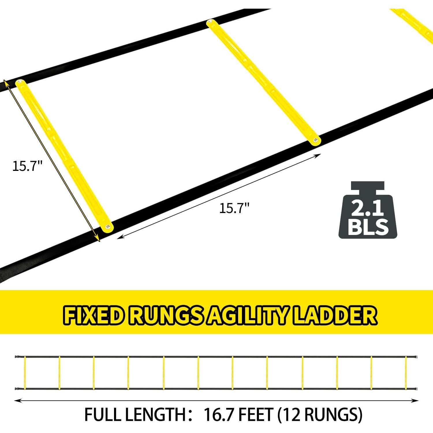 Escalera de Agilidad Socpuro 4.88m con 12 Peldaños y Bolsa