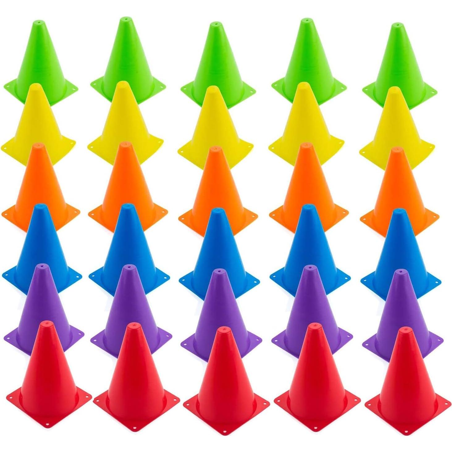 Paquete de 30 Conos de Entrenamiento Faswin 17.78 cm Colores