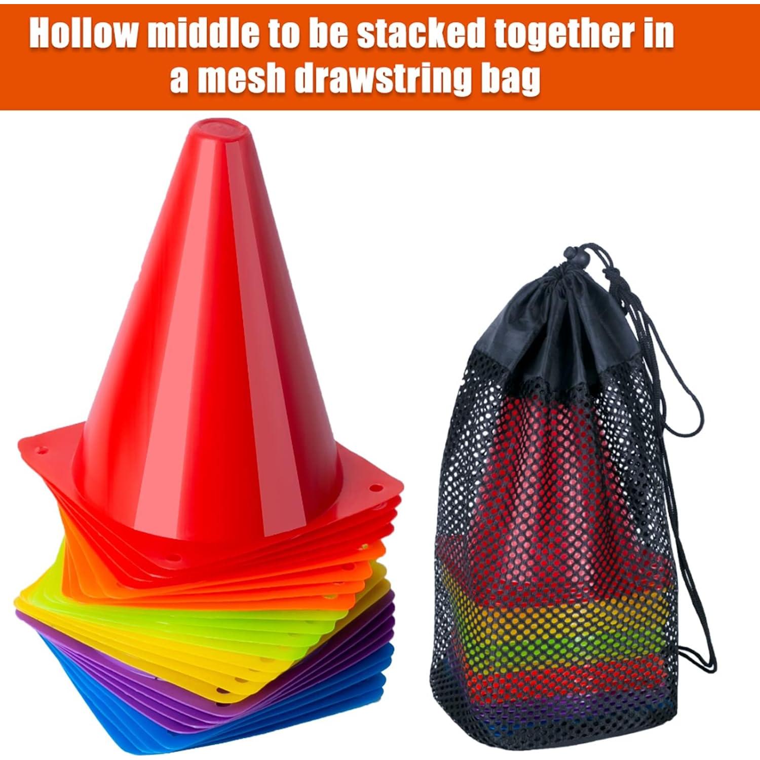 Conos de Entrenamiento Cyrico 17.78 cm - Paquete de 24 Multicolor