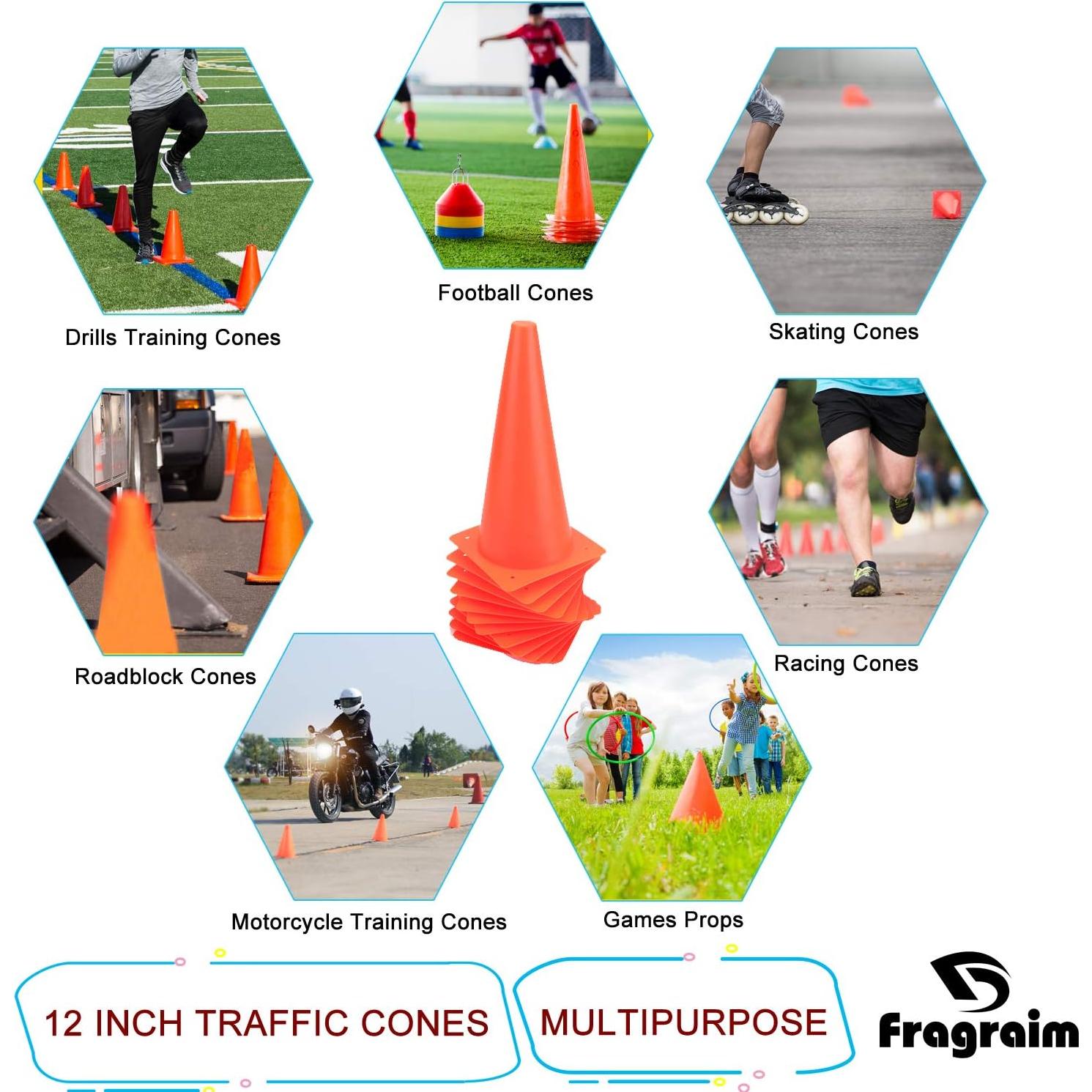 Conos de Entrenamiento Fragraim 30 cm - Set de 12 Colores