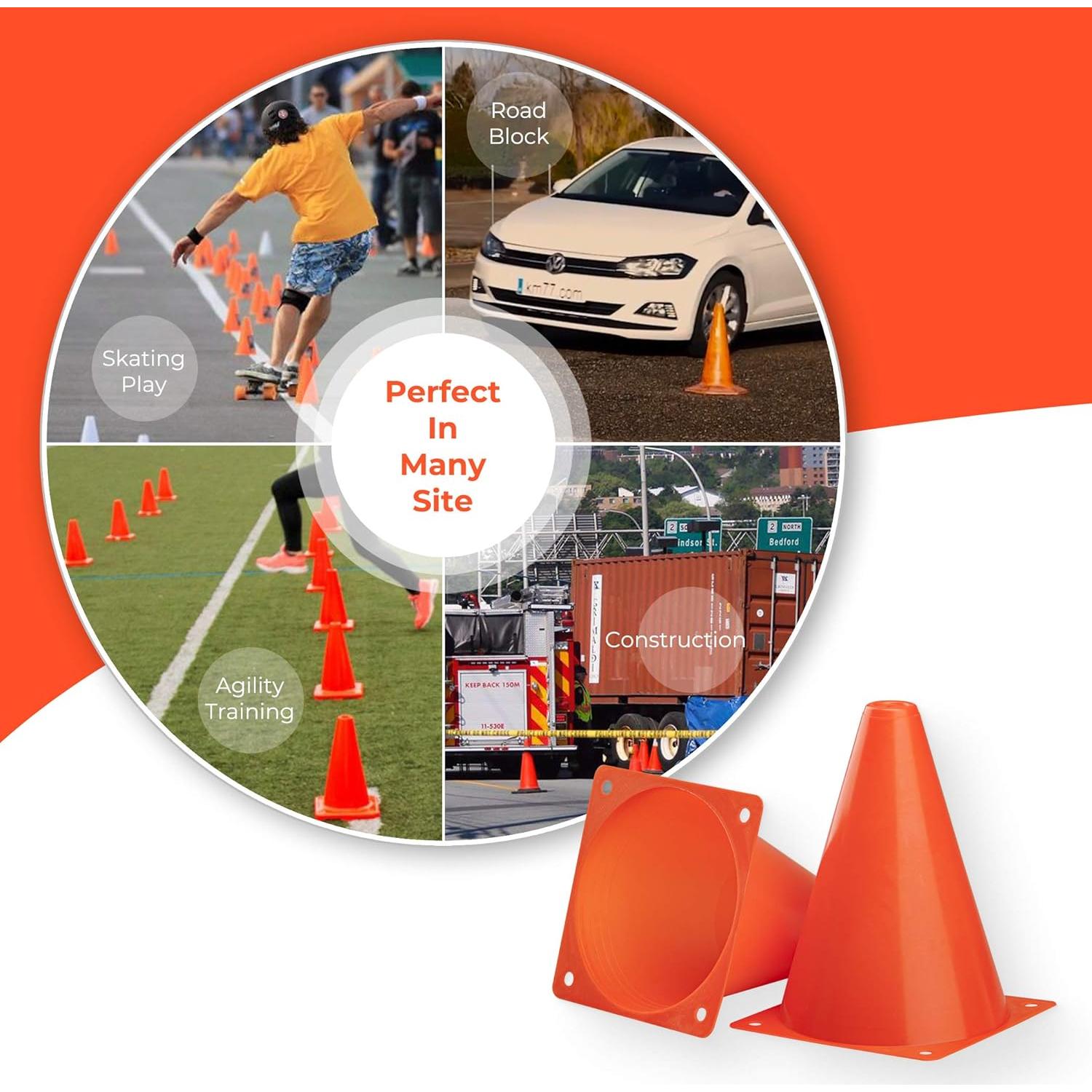 Conos de Entrenamiento CARTMAN 7" Naranja - Paquete de 24