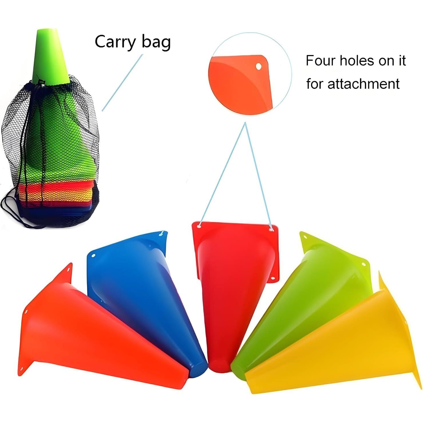 Conos de Fútbol ANSLYQA 23 cm - 20 Piezas con Bolsa