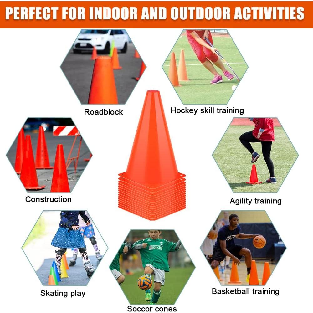 Conos de Entrenamiento Naranjas Cyrico 22.86 cm - Paquete de 15