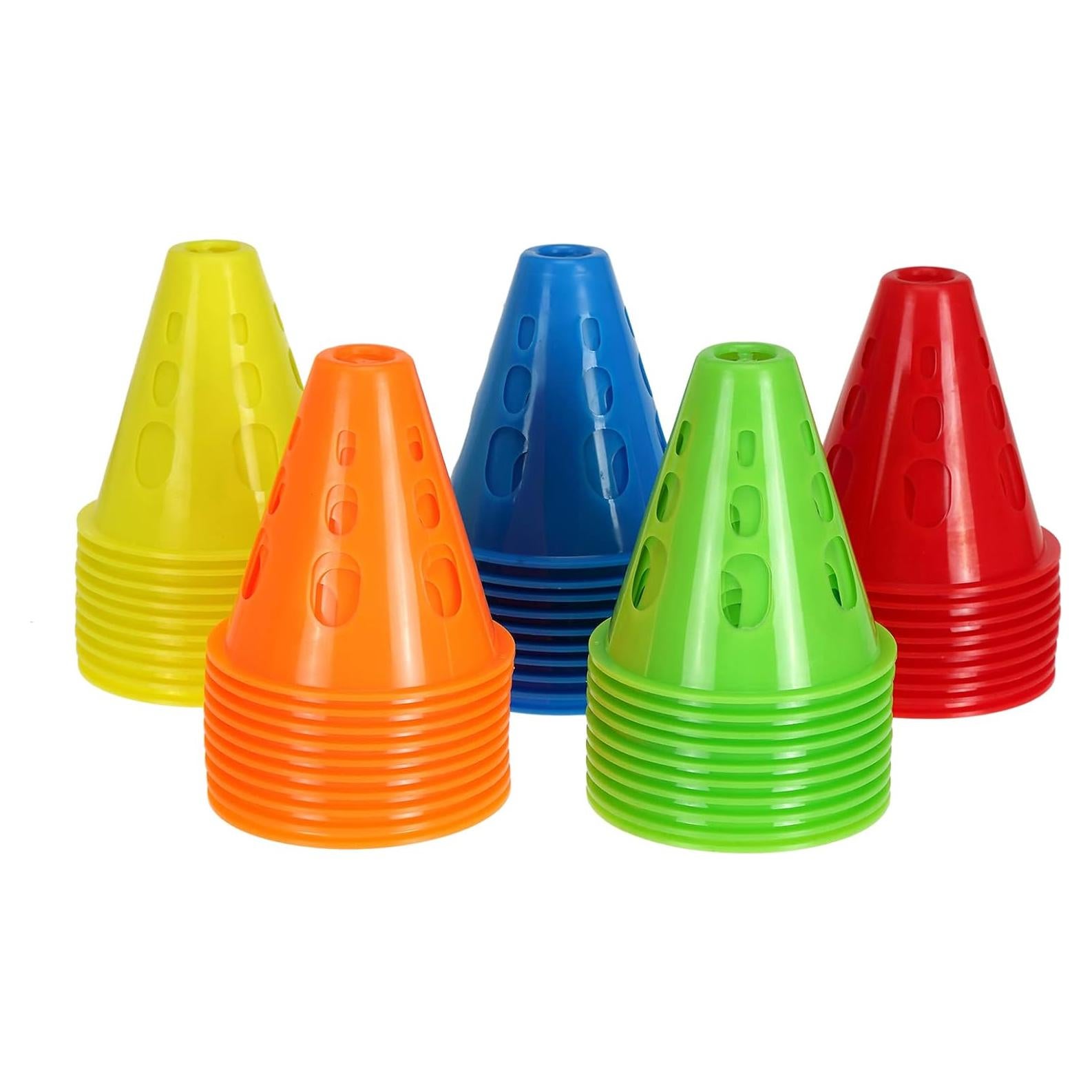 Conos Mini Deportivos Jucoan - Paquete de 50, 7.6 cm, Colores Brillantes