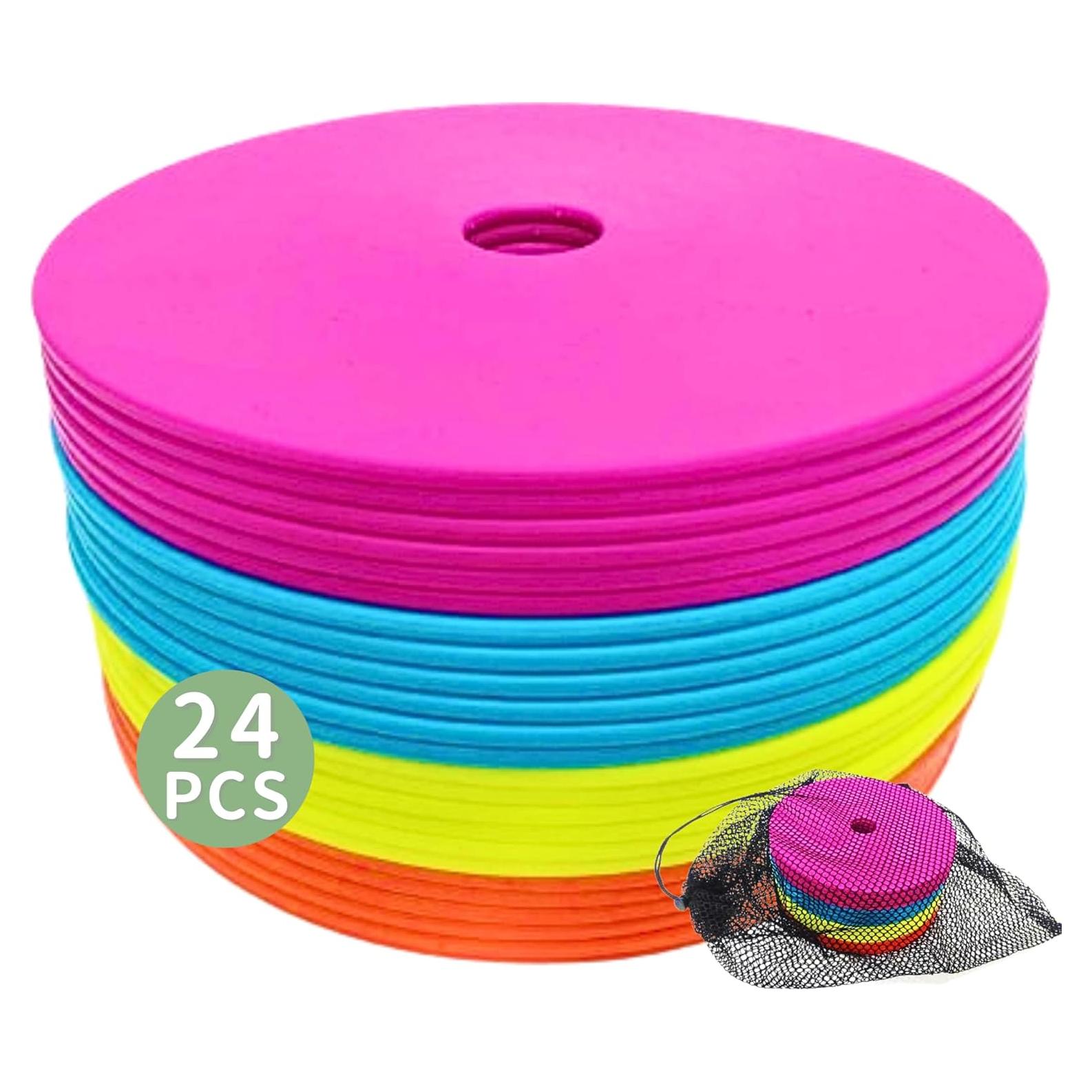 Conos Planos de Entrenamiento LEZER 6 Pulgadas - 24 Piezas