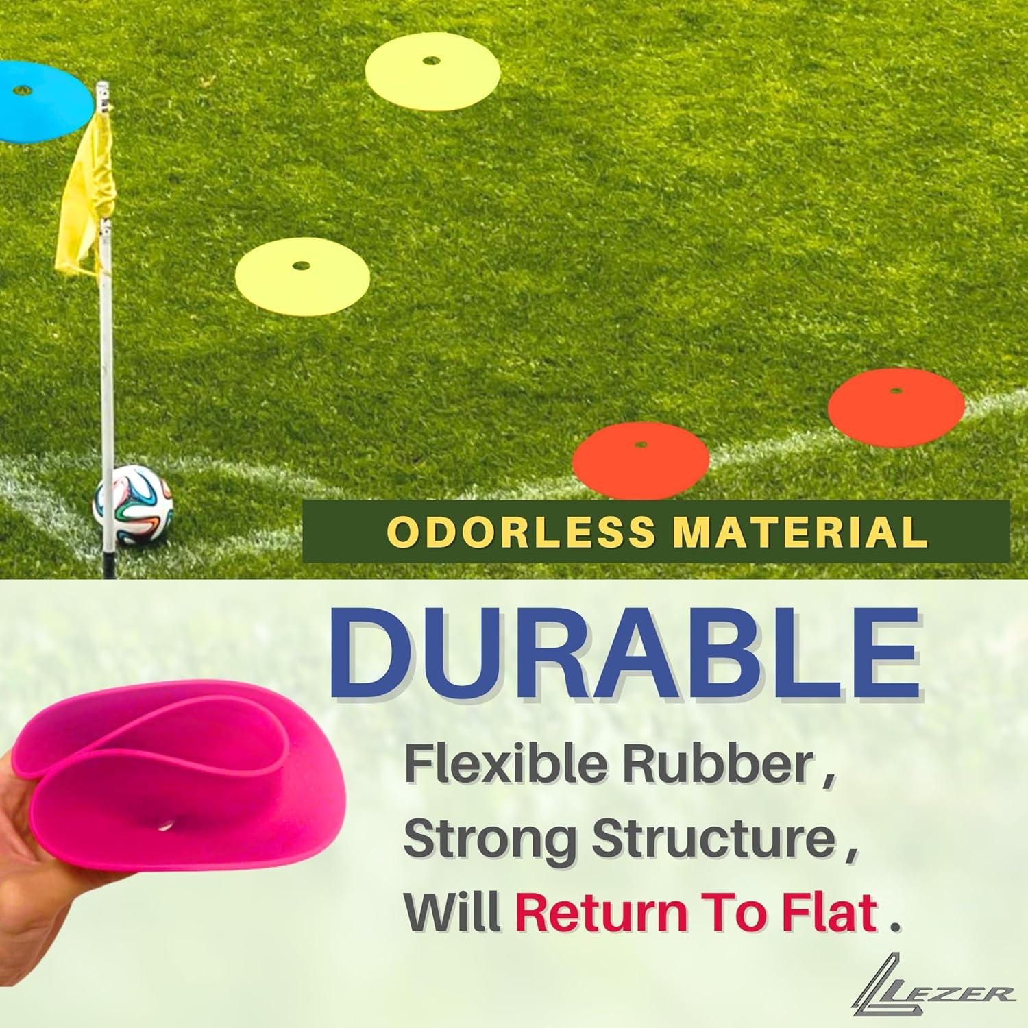 Conos Planos de Entrenamiento LEZER 6 Pulgadas - 24 Piezas