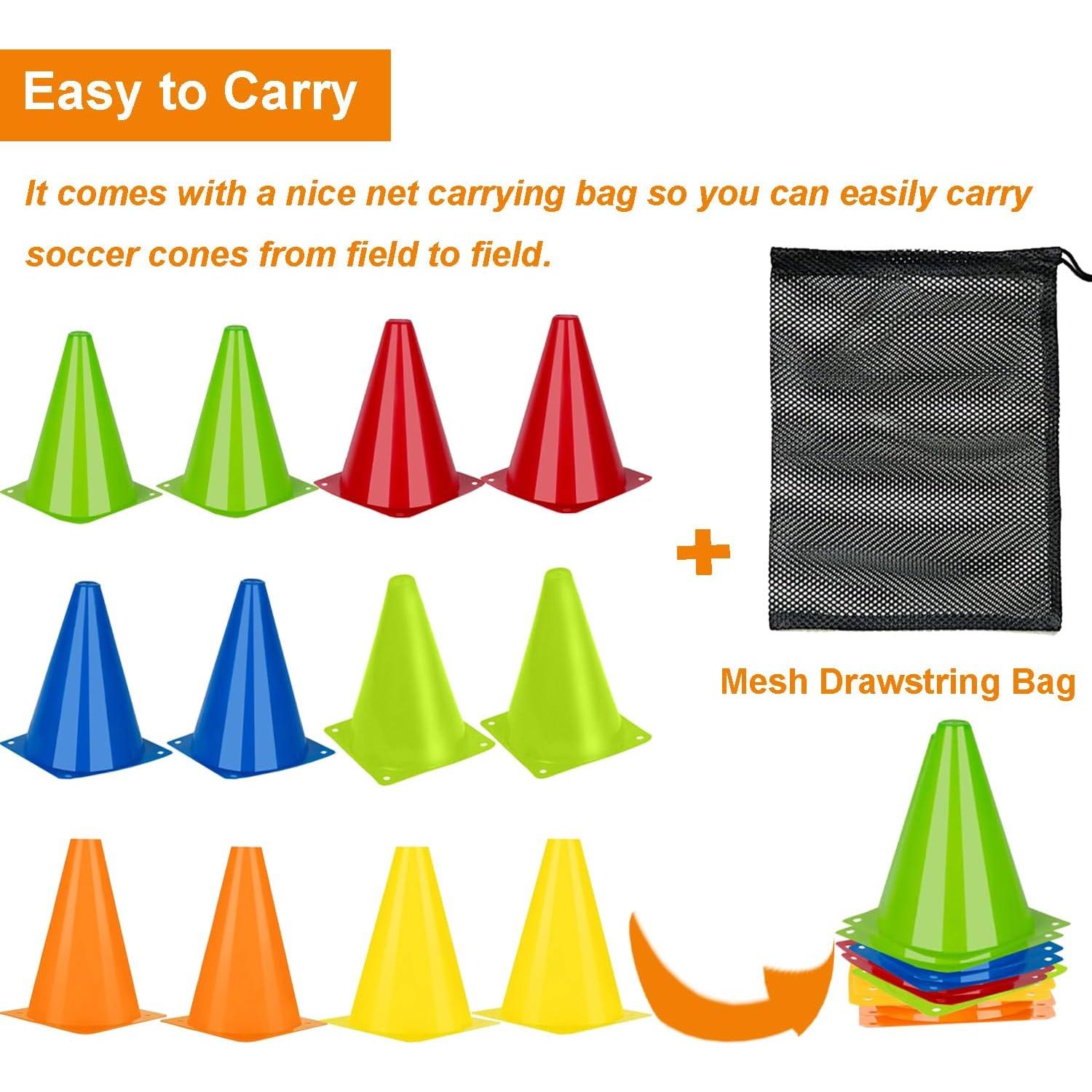 Conos de Entrenamiento de Agilidad AphroLin - 12 Piezas 17.78 cm