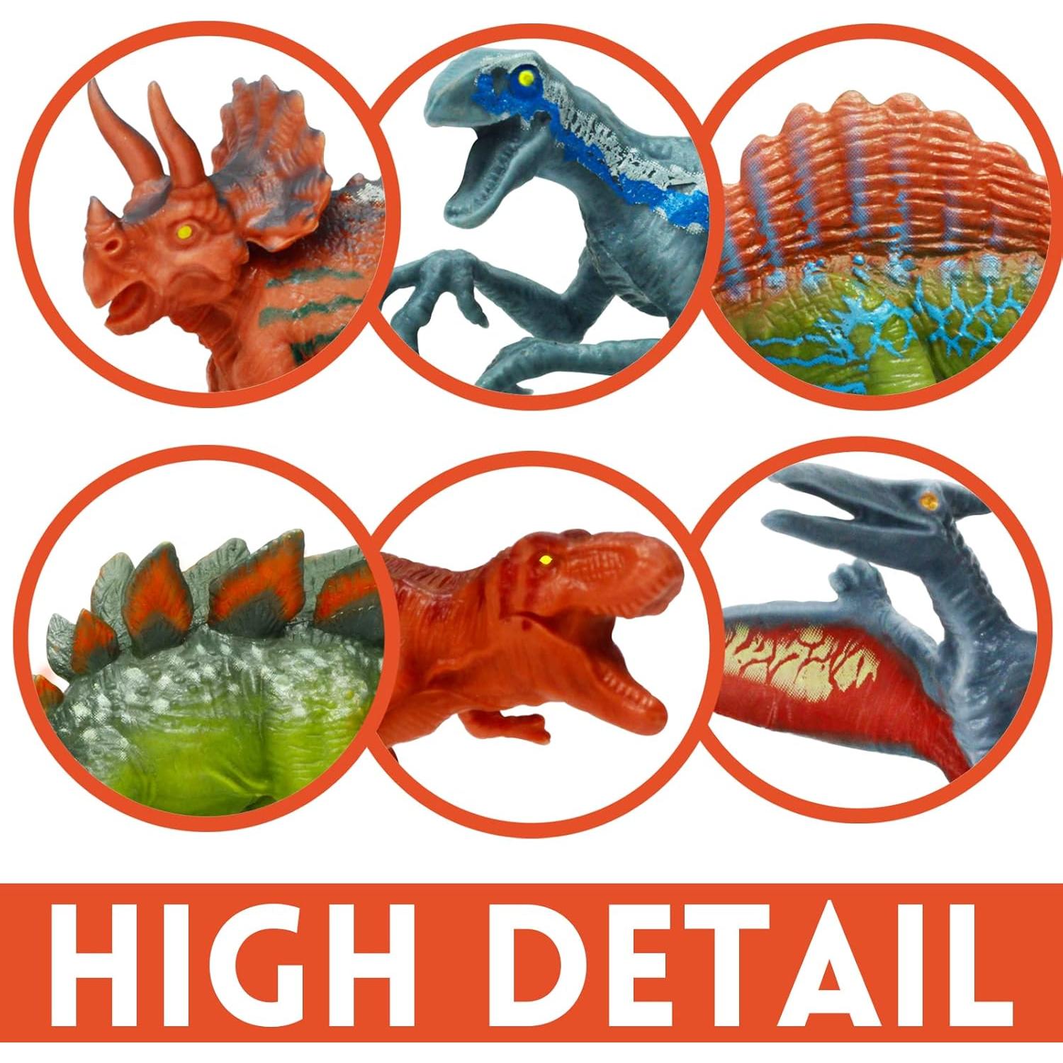 Set de 12 Figuras de Dinosaurios Oriate con Cercas 10 cm
