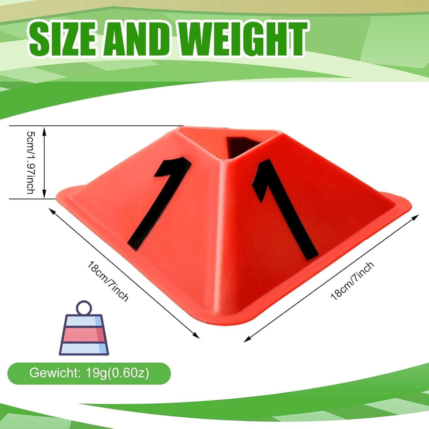 Conos de Entrenamiento Cindeer 24 Piezas Naranja 17.78cm