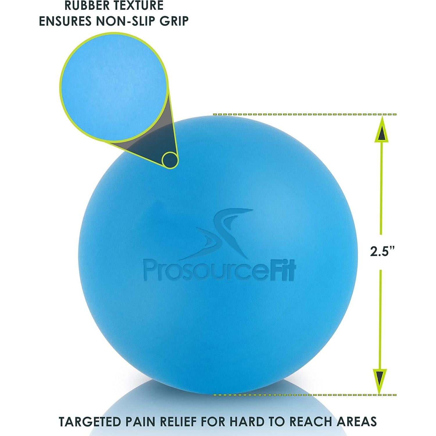 Pelota de Masaje Lacrosse ProsourceFit 63mm Azul para Recuperación