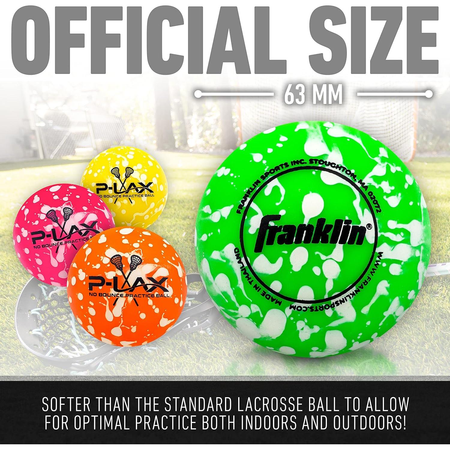 Pelotas de Lacrosse Franklin Sports - Práctica Suave Verde - Paquete de 2