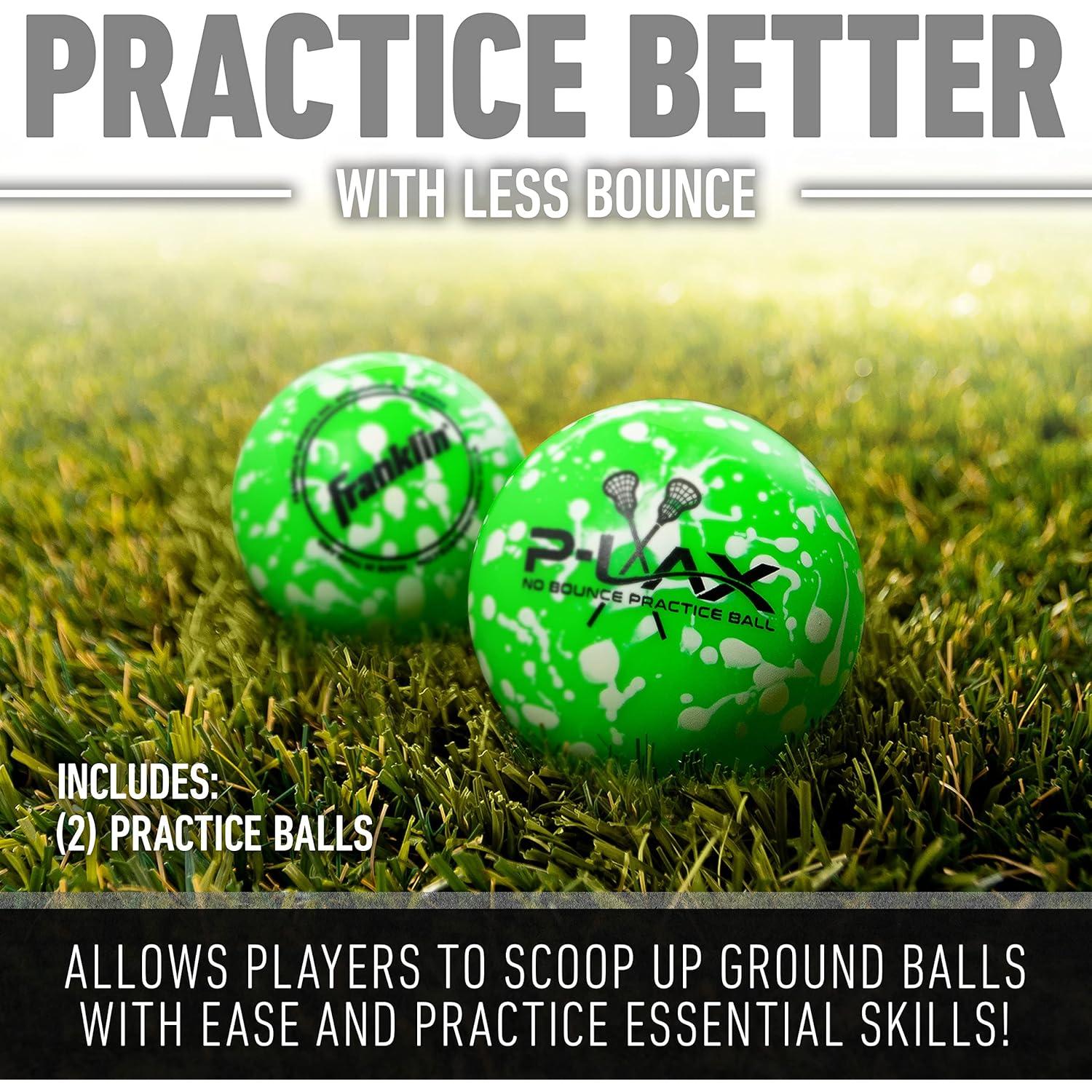 Pelotas de Lacrosse Franklin Sports - Práctica Suave Verde - Paquete de 2