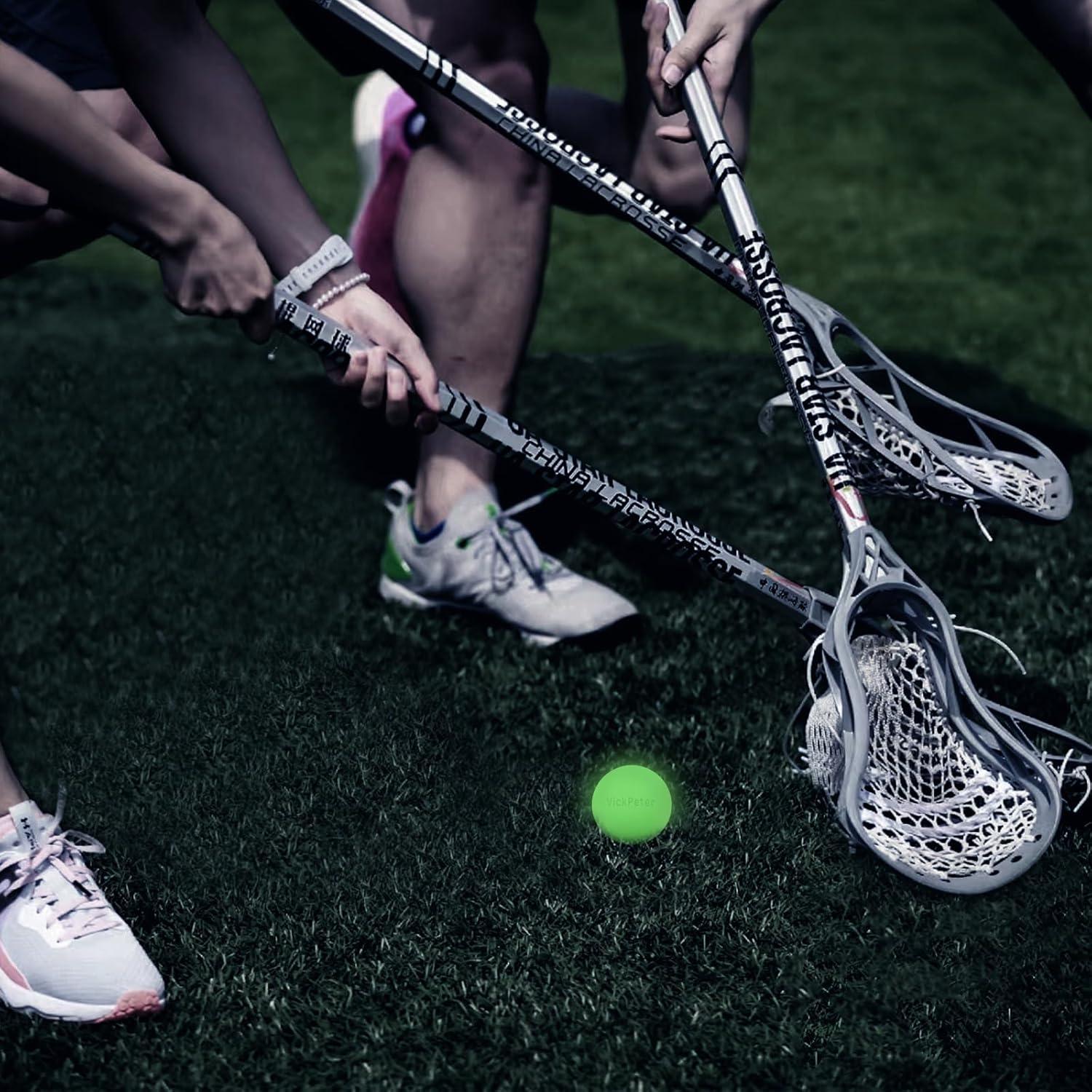 Pelota de Lacrosse Brillante Vickpeter - 2 Unidades LED Verde