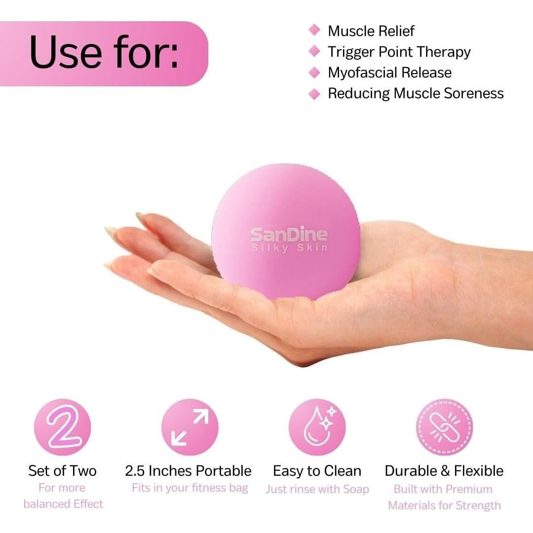 Pelotas de Masaje Lacrosse Sandine 2Pack Rosa - Alivio Muscular