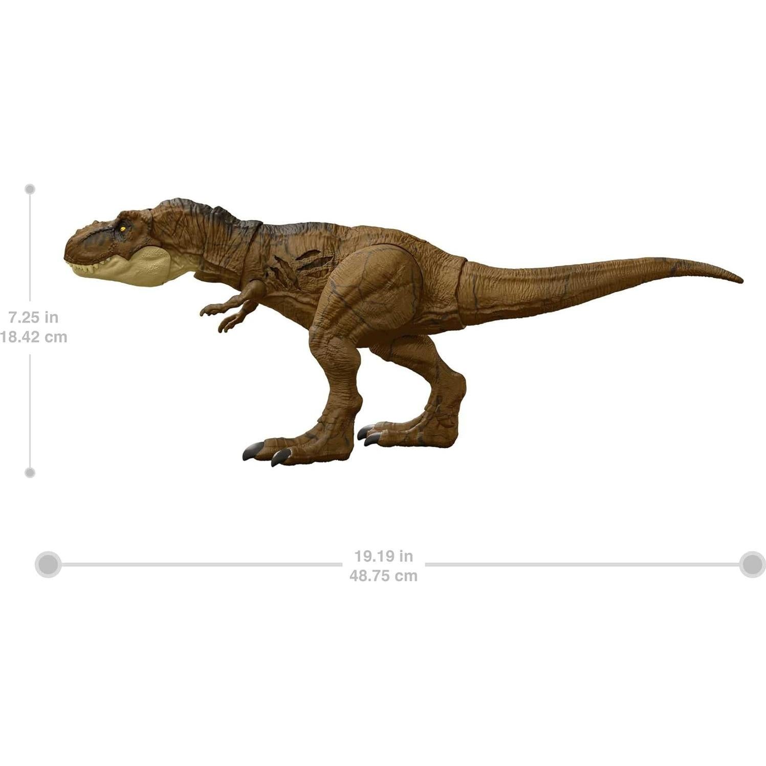 Jurassic World HGC19 Articulated Tyrannosaurus Rex Destruction Figure, Movable Jaws, Scratches on Both Sides, Physical and Digital Game, Children's Toy, Ages 4 and Above