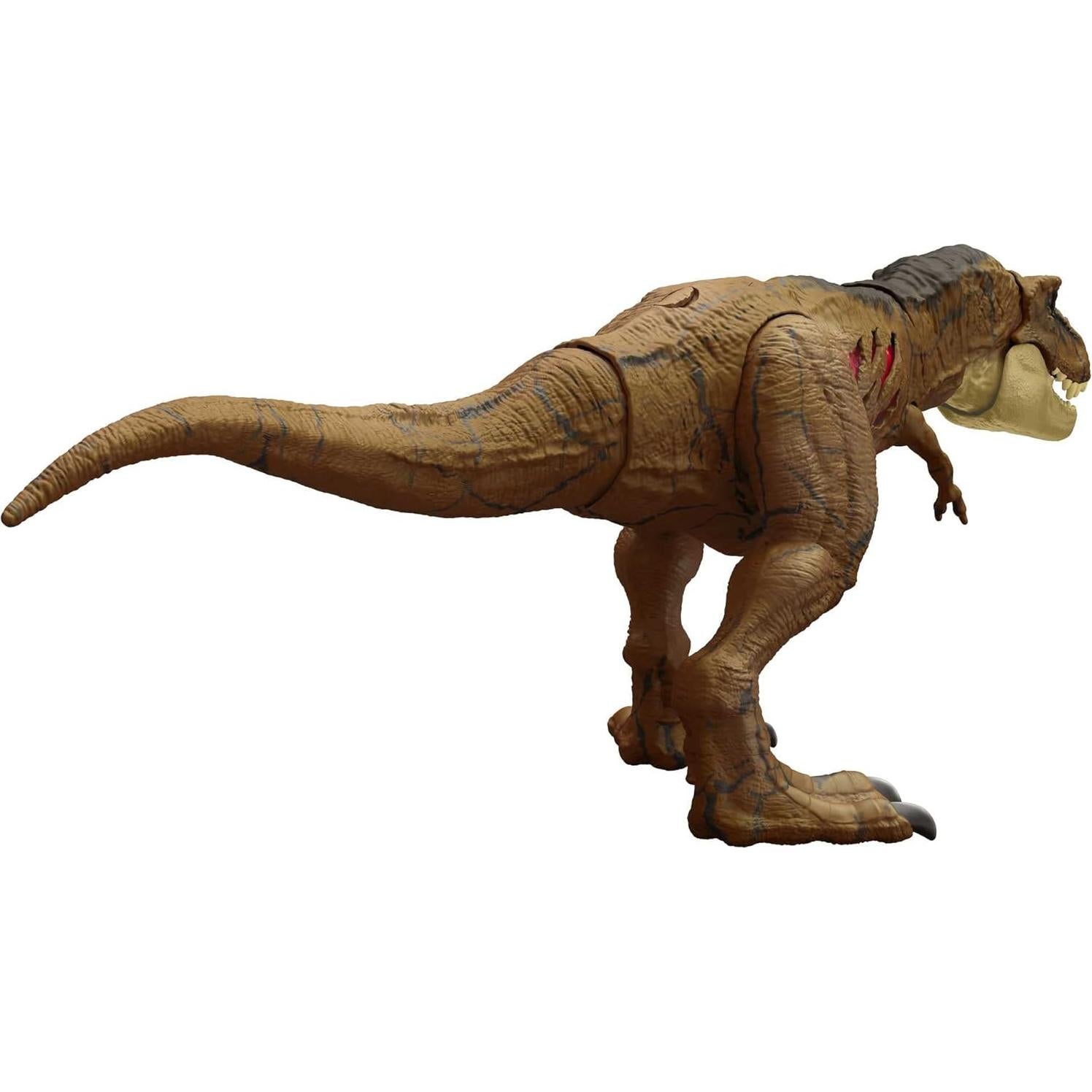 Jurassic World HGC19 Articulated Tyrannosaurus Rex Destruction Figure, Movable Jaws, Scratches on Both Sides, Physical and Digital Game, Children's Toy, Ages 4 and Above