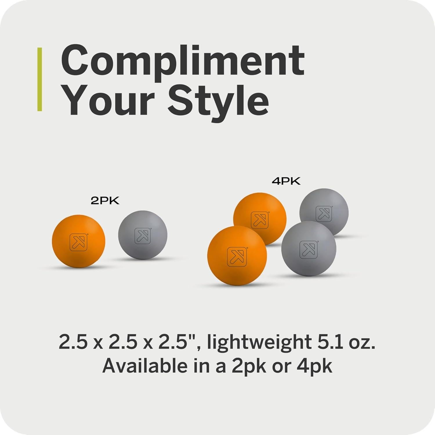 Pelotas de Masaje Foundation TriggerPoint - Densidad Media, 6.35 cm, Paquete de 2