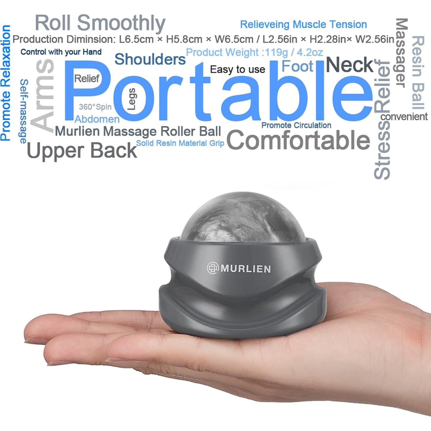 Bola de Masaje MURLIEN Gris 6.5cm Alivio Muscular Manual