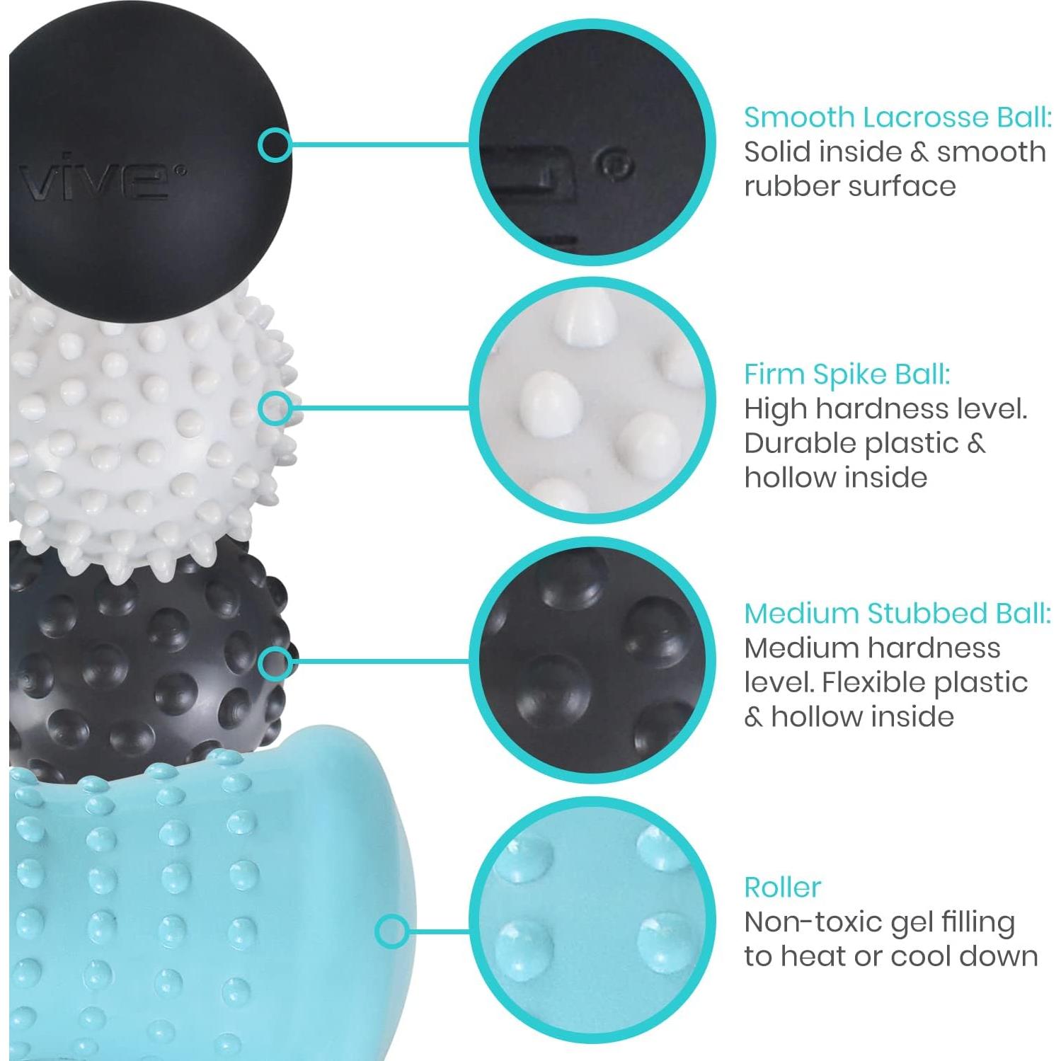 Juego de Pelotas de Masaje Vive - Alivio Fascitis Plantar 4 Pzas