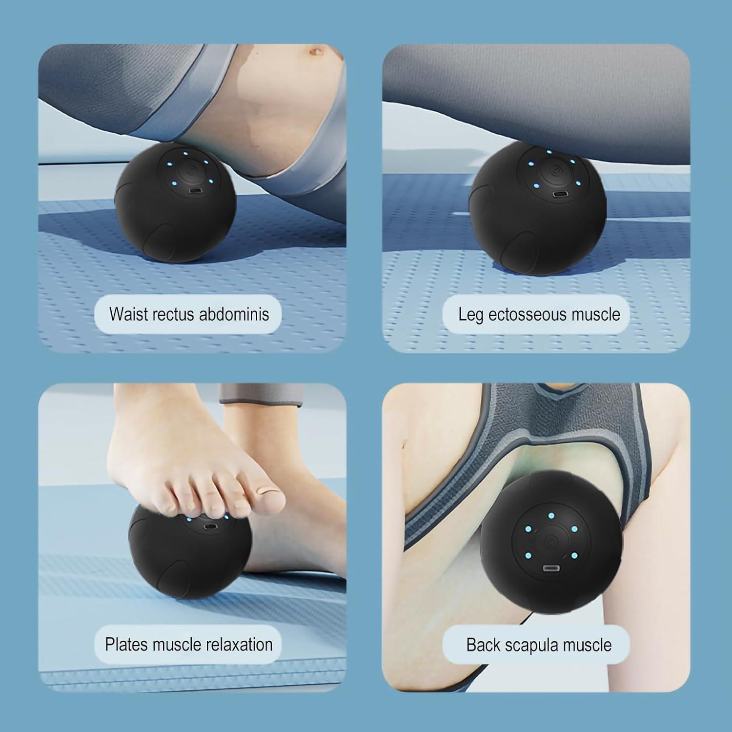 Bola de Masaje Vibrante JIEJUNJIE 8.5 cm 5 Modos Recargable