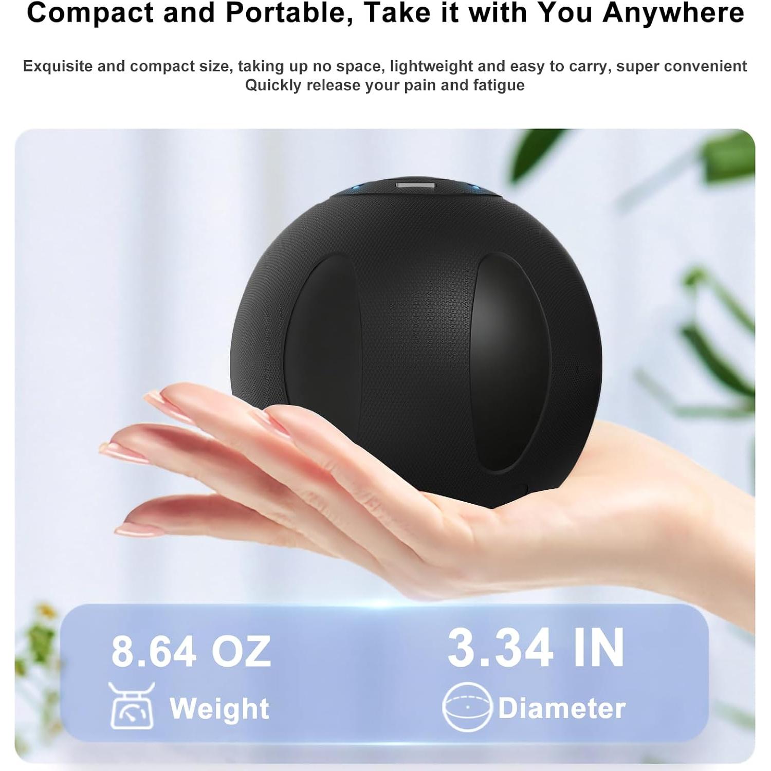 Bola de Masaje Vibrante JIEJUNJIE 8.5 cm 5 Modos Recargable