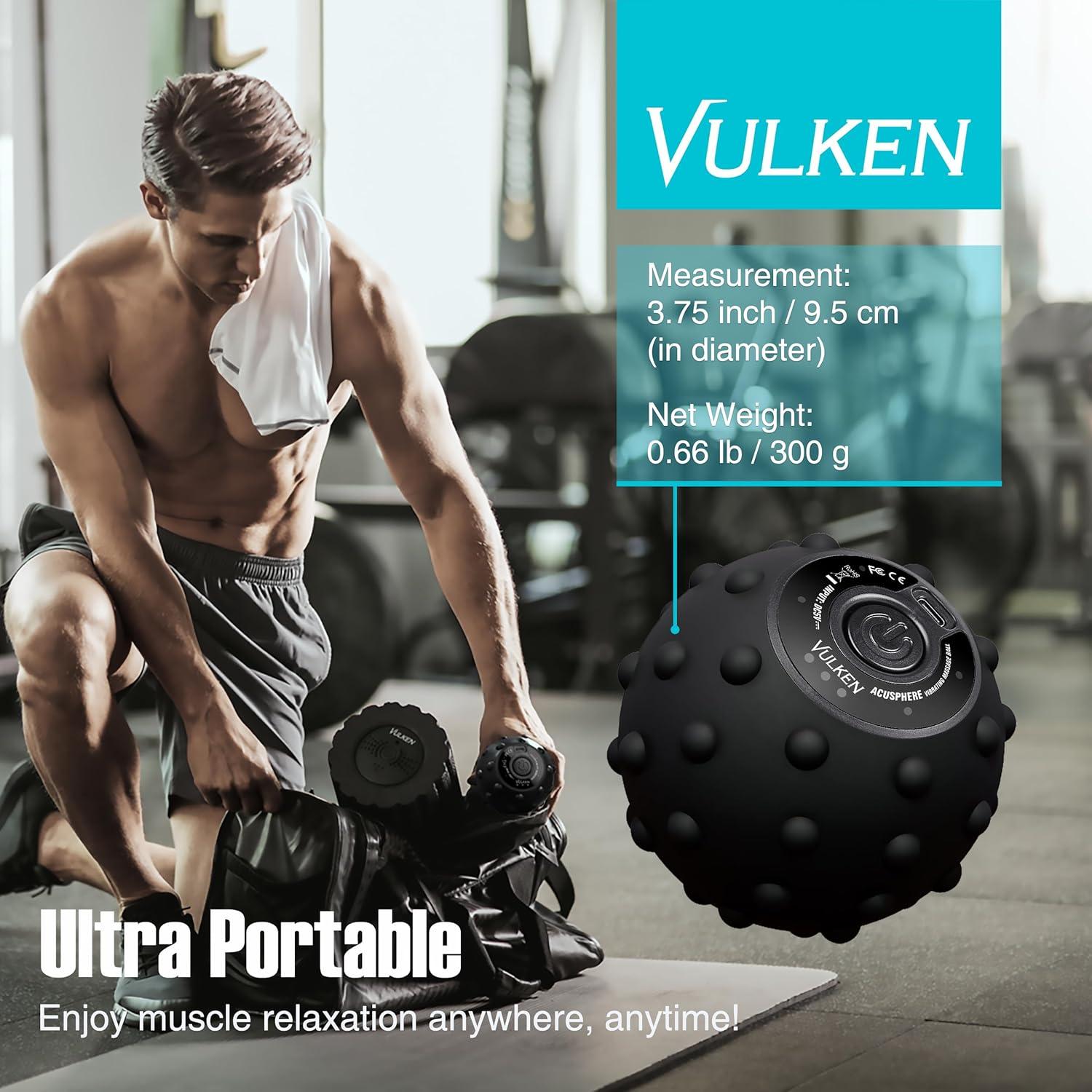 Bola de Masaje Vibrante VULKEN Acusphere 9.5 cm USB Alivio Dolor