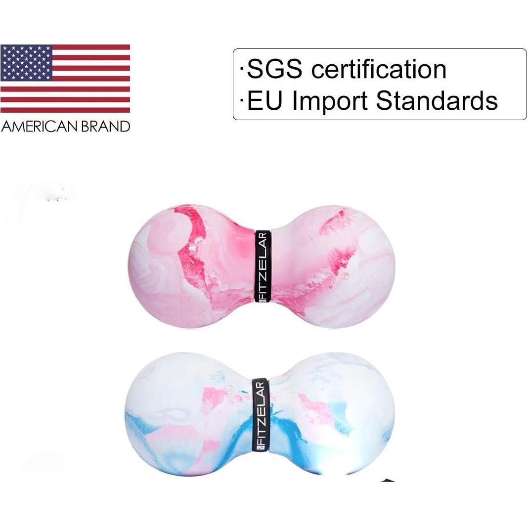 Bola de Masaje Doble Lacrosse FITZELAR 13x6.5 cm Rosa