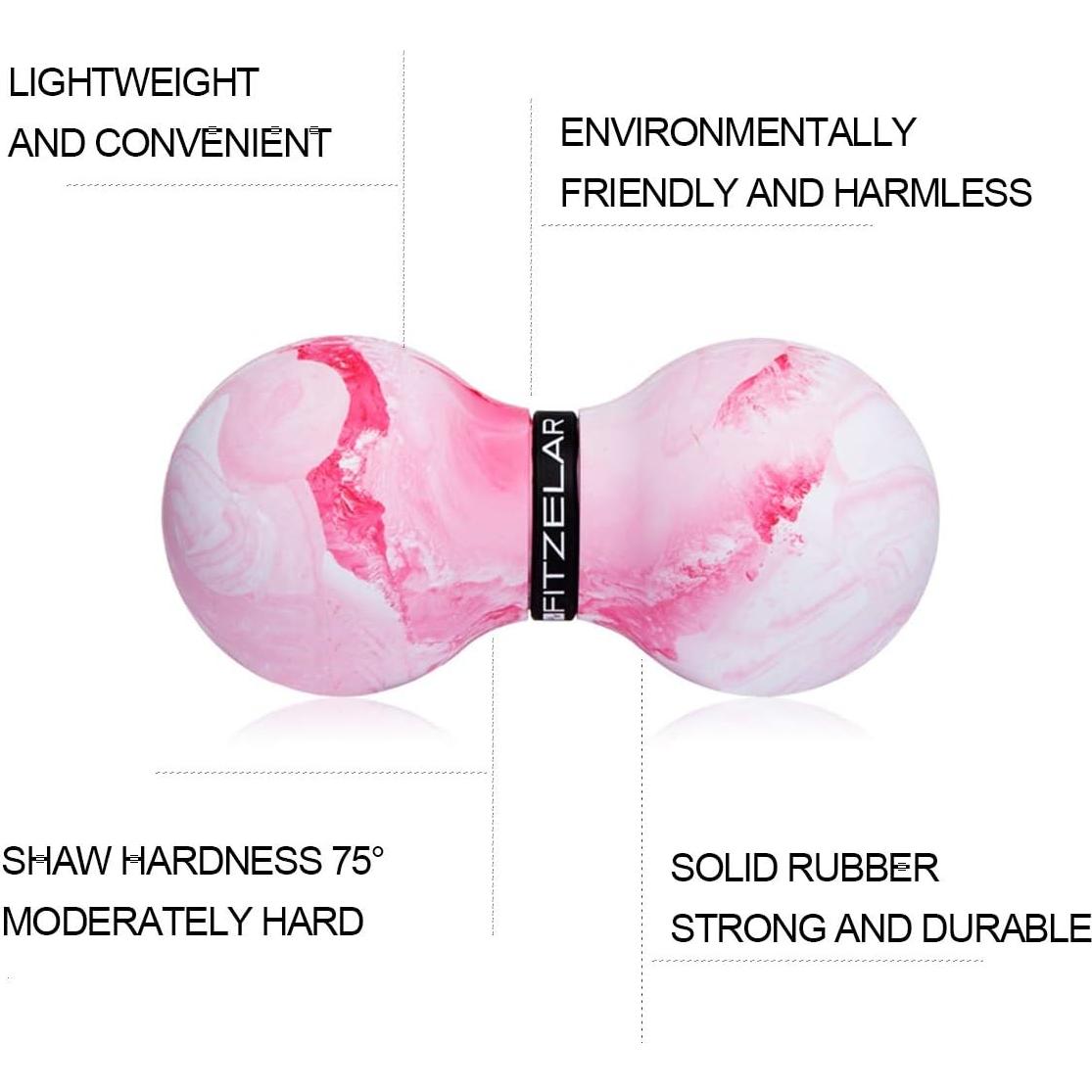 Bola de Masaje Doble Lacrosse FITZELAR 13x6.5 cm Rosa