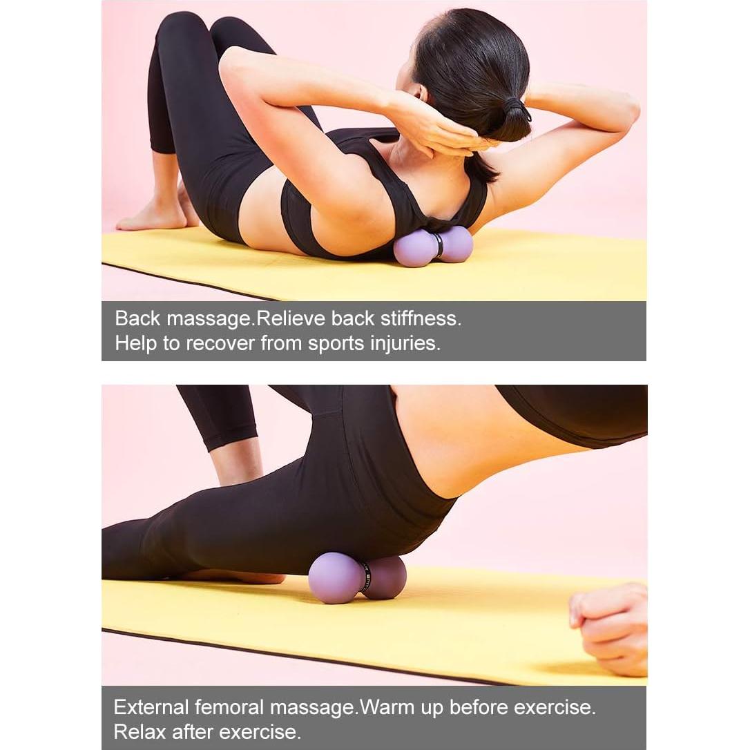 Bola de Masaje Doble Lacrosse FITZELAR 13x6.5 cm Rosa