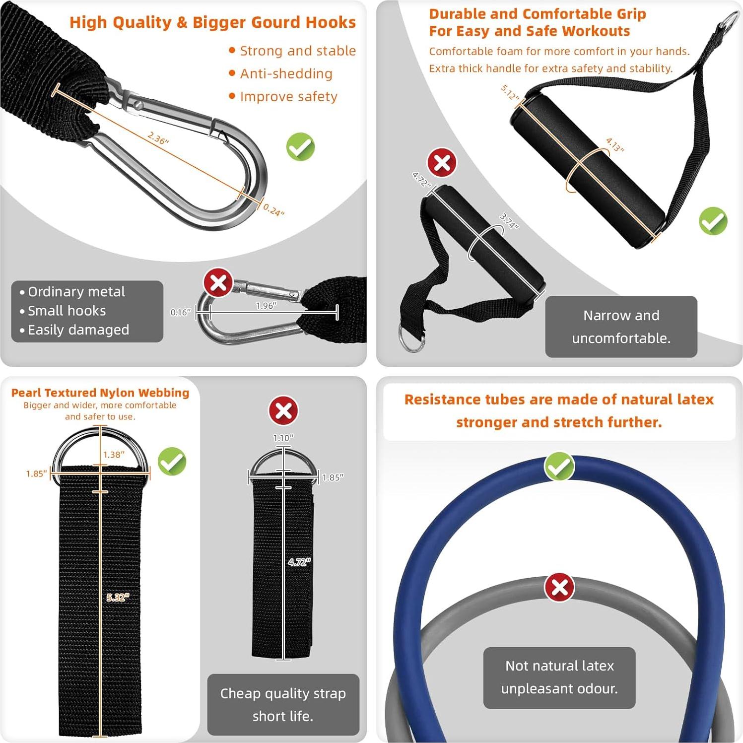 Bandas de Resistencia Aihoye 105LBS con Accesorios para Ejercicio