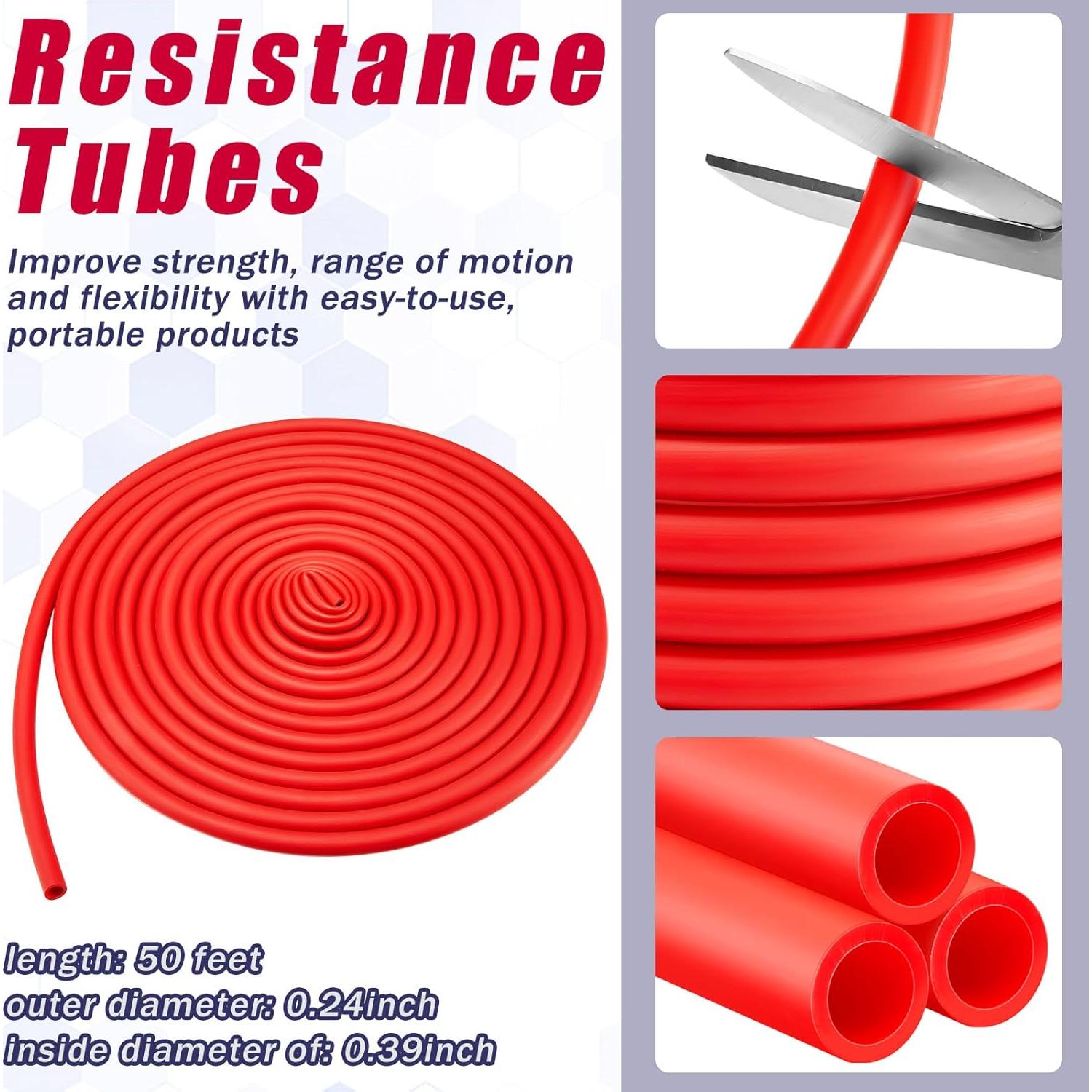 Rollo de Tubos de Resistencia Wesnoy 15.25m TPE Ligero Rojo