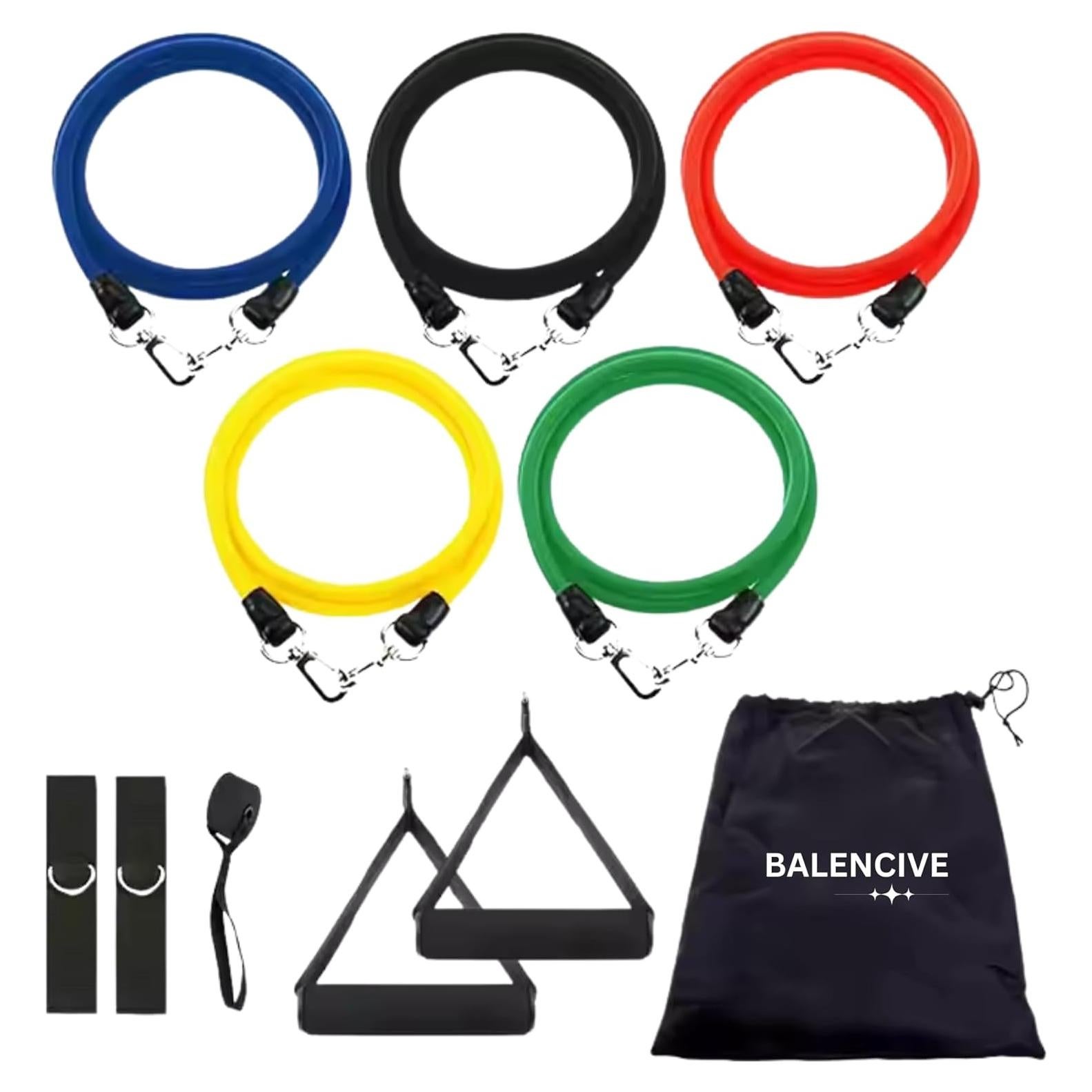 Juego de Bandas de Resistencia BALENCIVE 10 Piezas con Bolsa