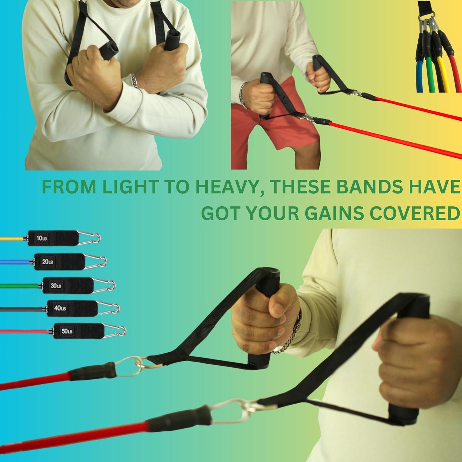 Juego de Bandas de Resistencia BALENCIVE 10 Piezas con Bolsa