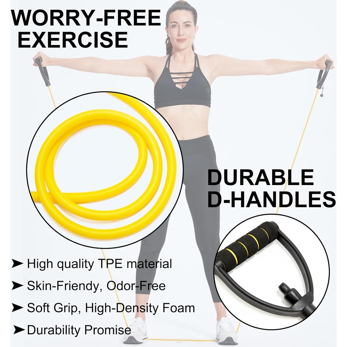 Bandas de Resistencia ZHIAMZ Ajustables con Mangos - 4 Niveles