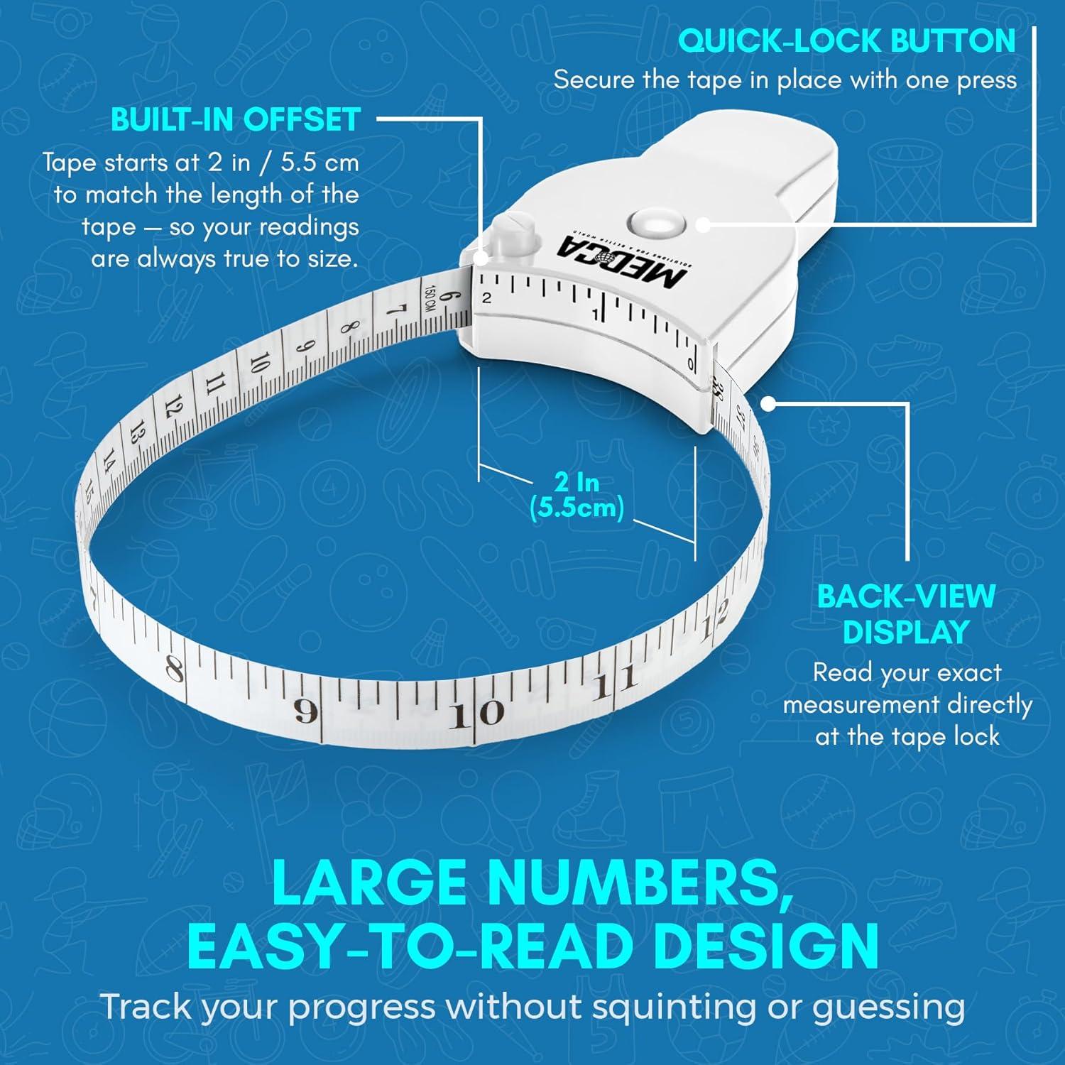 Calibrador de Grasa Corporal MEDca y Cinta Métrica Blanca