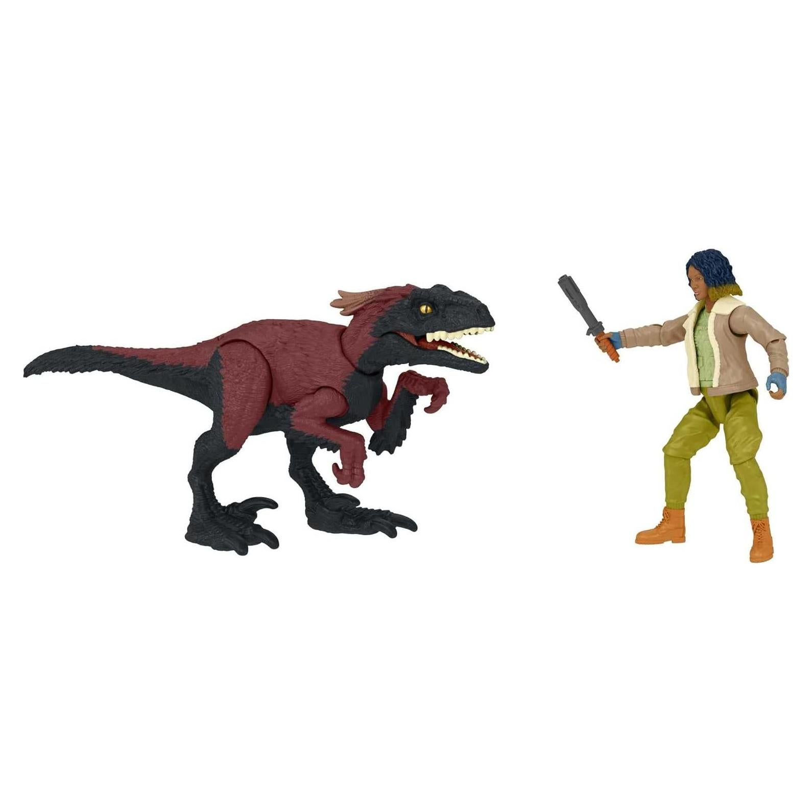 Jurassic World Dominion Kayla Watts and Pyroraptor Human and Dino Pack with 2 Action Figures and Accessory, Toy Gift Set and Collectible
