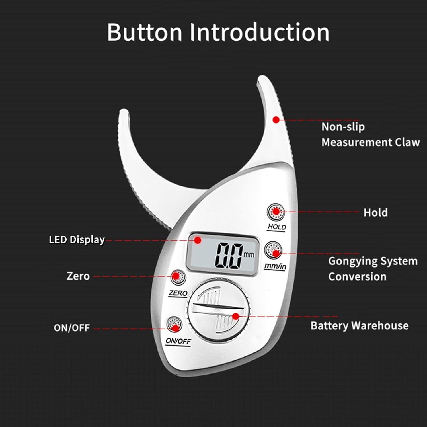 Calibrador de Grasa Corporal WihsenTech con Pantalla LCD