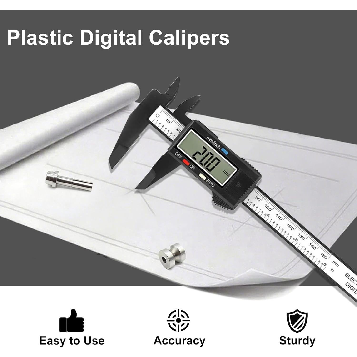 Calibrador Digital Sangabery 15.24 cm Pantalla LCD Grande