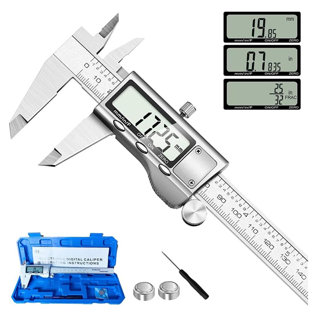 Calibrador Digital de Acero Inoxidable Jiavarry 150 mm LCD