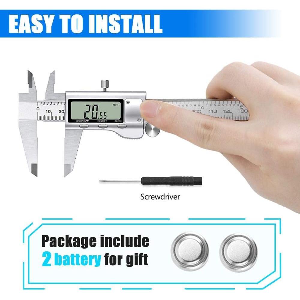 Calibrador Digital de Acero Inoxidable Jiavarry 150 mm LCD