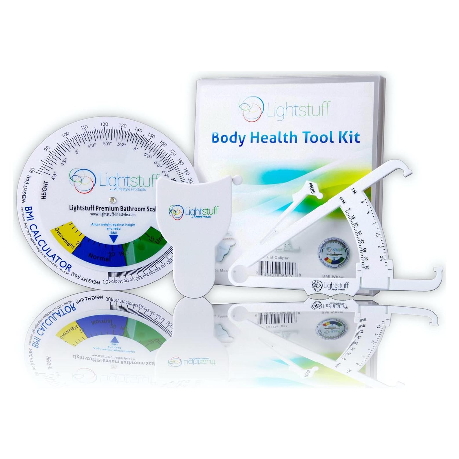 Kit de Herramientas de Salud Corporal Lightstuff - Calibrador, Cinta y IMC