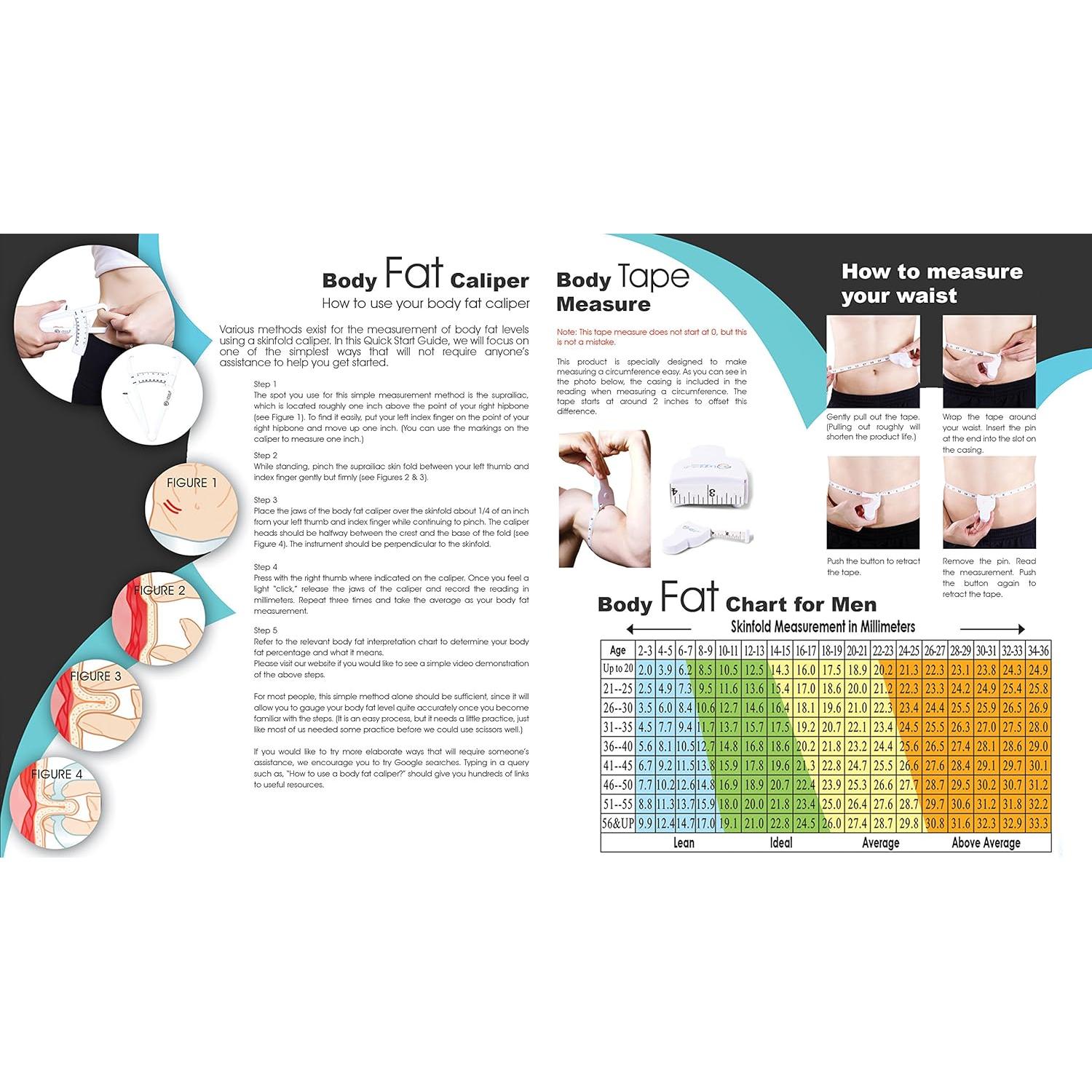 Kit de Herramientas de Salud Corporal Lightstuff - Calibrador, Cinta y IMC